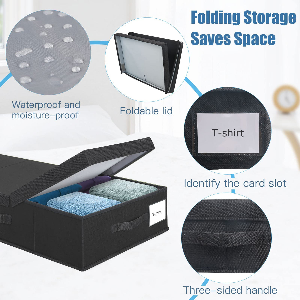 2Pack Large Underbed Storage Containers Bin with Lids
