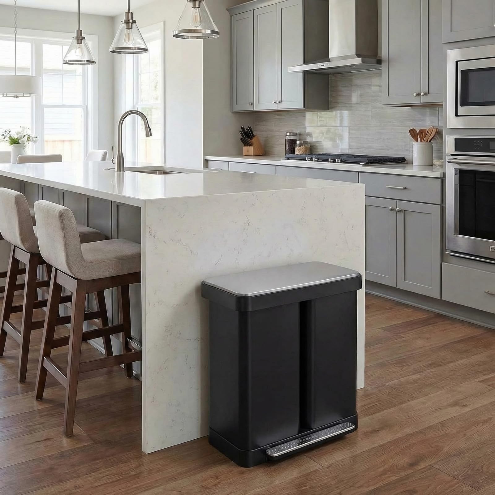 16 Gallon Dual Compartment Trash Can