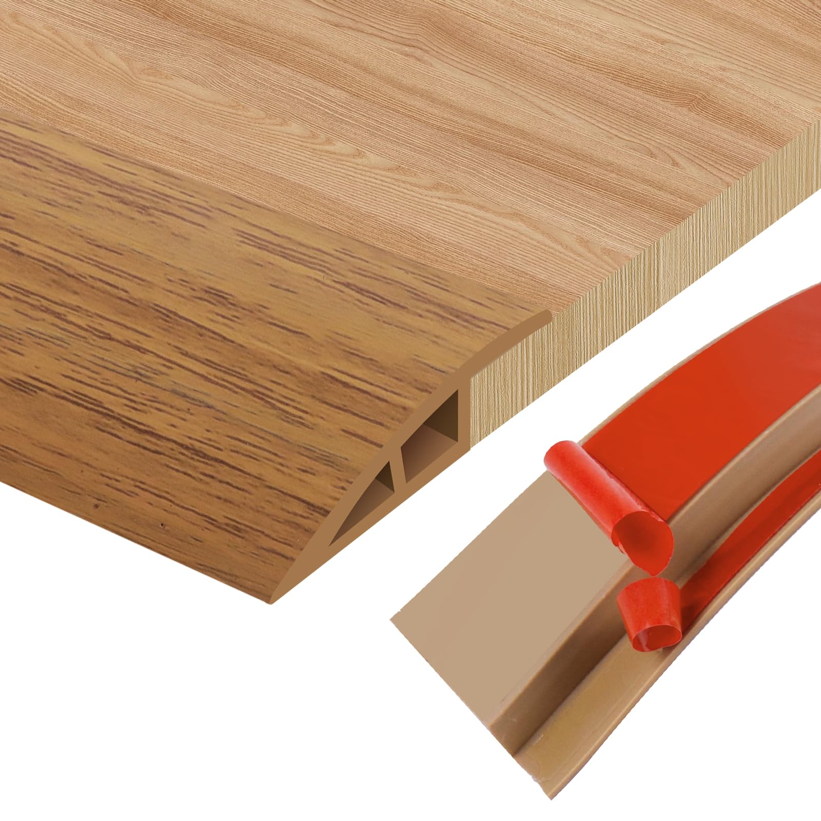Floor Transition Strip Door Threshold 78" Floor Transition Reducer Trim on The Edges Threshold Strip Self Adhesive Suitable for Doorways (6.5833 Foot)