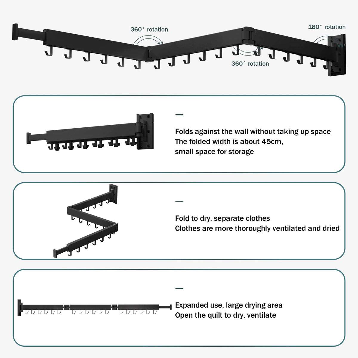 Clothes Drying Rack Wall Mounted
