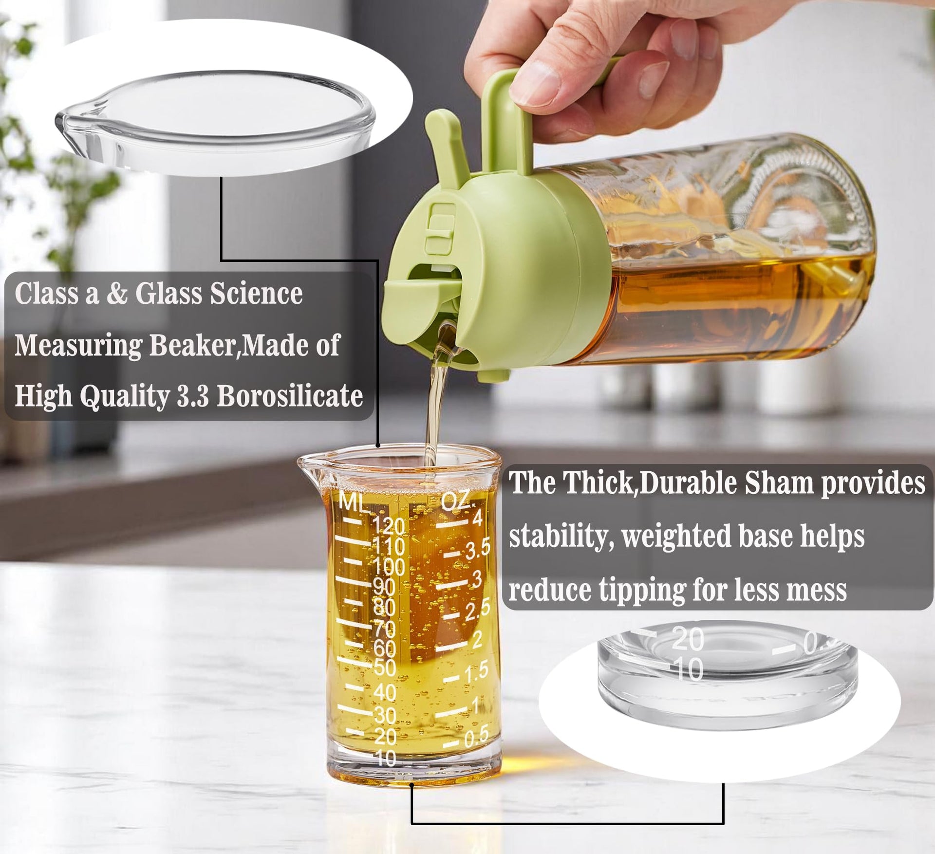 Ackers Shot Glass Etching Scale Measuring Cup 4 Ounce