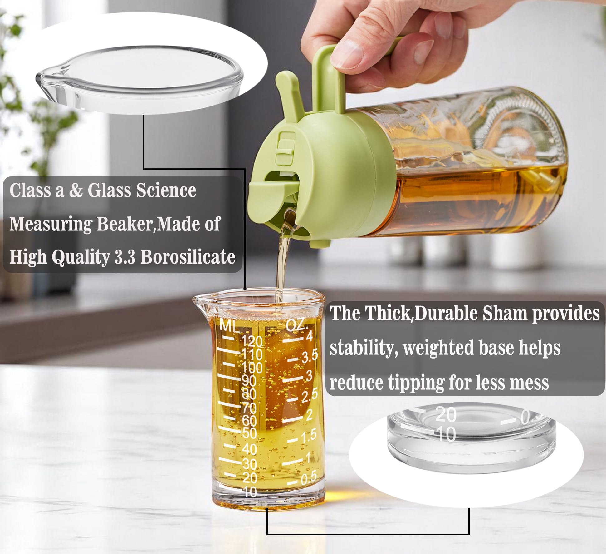 Ackers Shot Glass Etching Scale Measuring Cup 4 Ounce