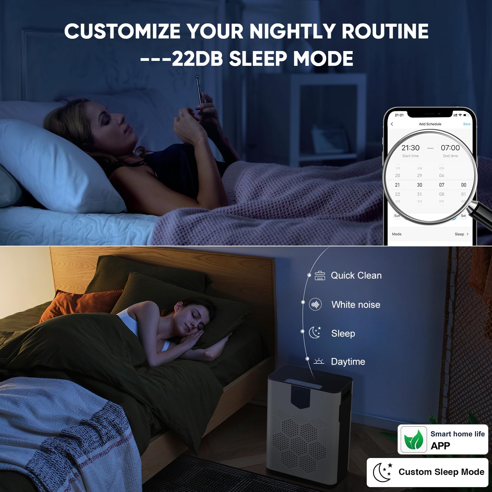 Smart Wifi Air Purifiers for Home Large Room Up to 3000 Ft²