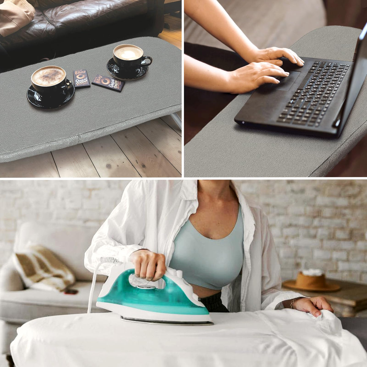 Tabletop Ironing Board with Iron Rest 31"x12" Grey