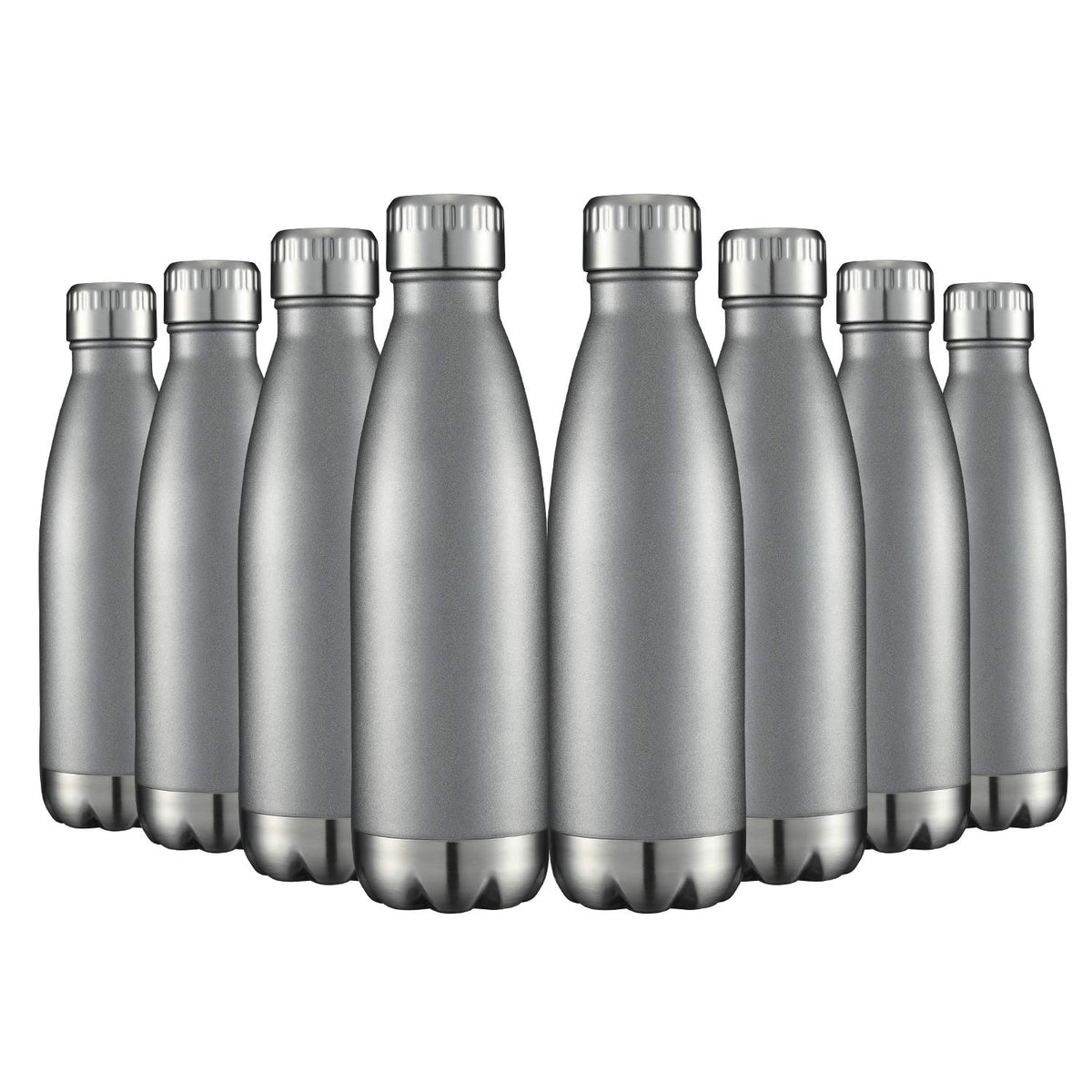 17oz Stainless Steel Water Bottles Bulk (8 Count)