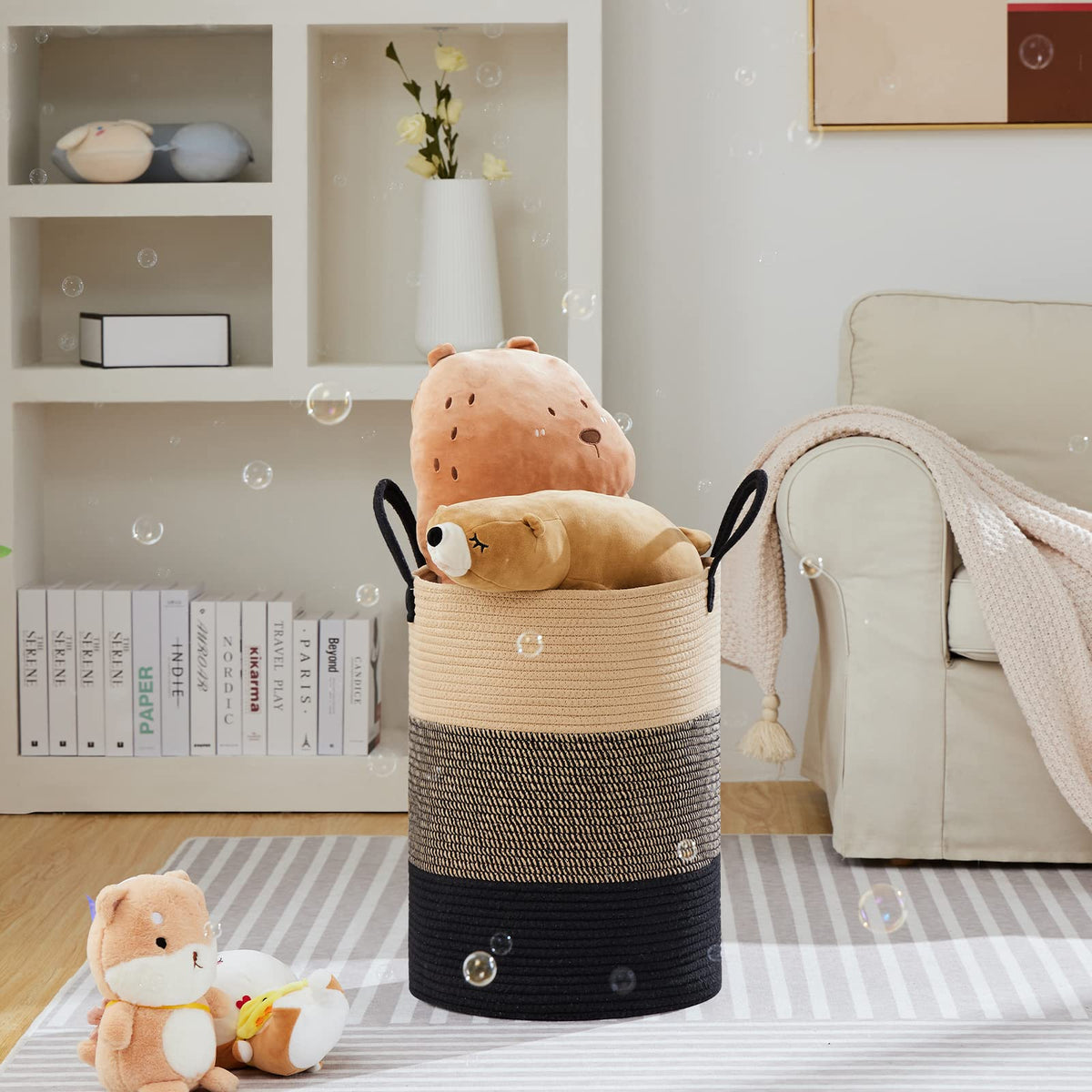 72L Tall Woven Laundry Basket Hamper