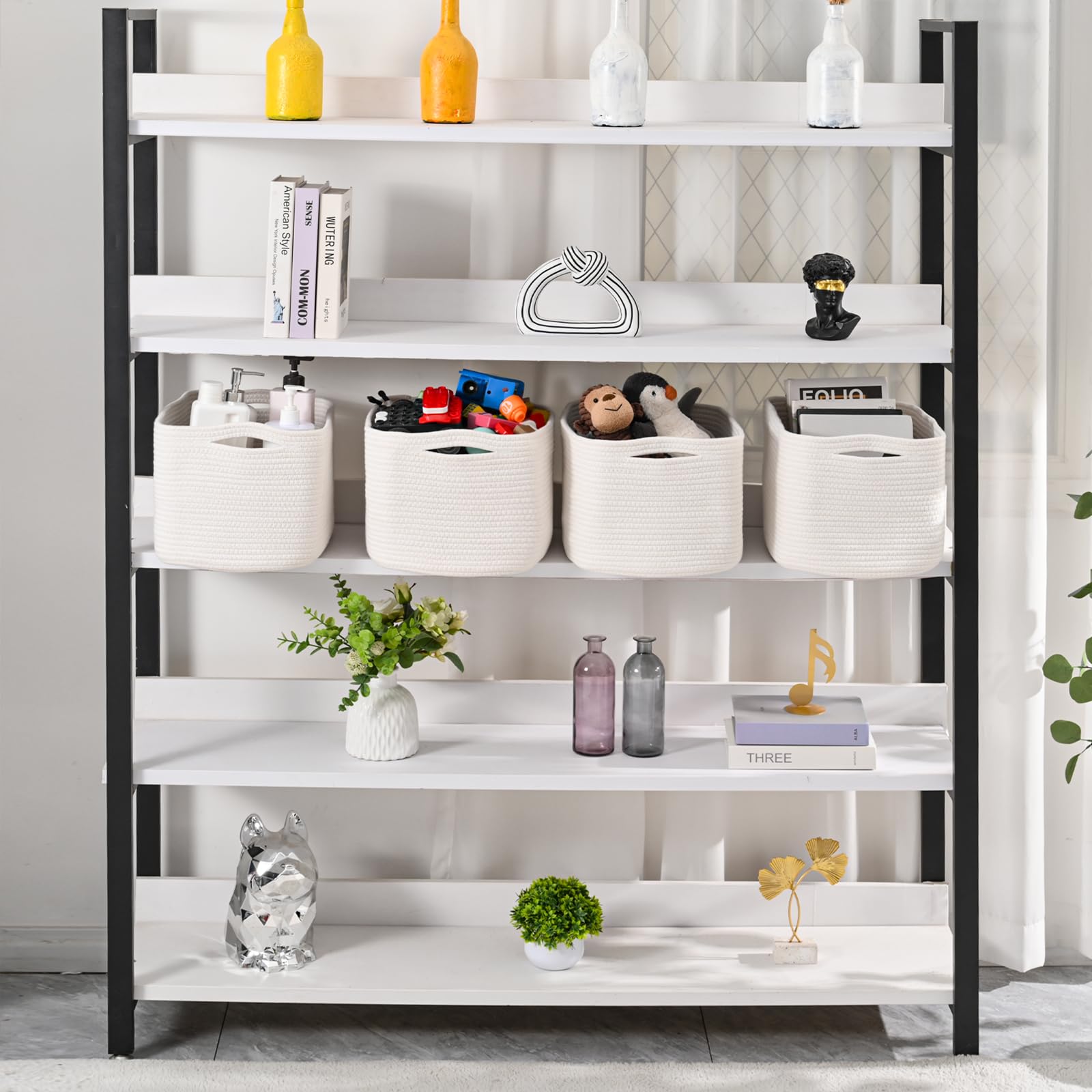 Storage Baskets for Organizing & Shelves (4 Count)