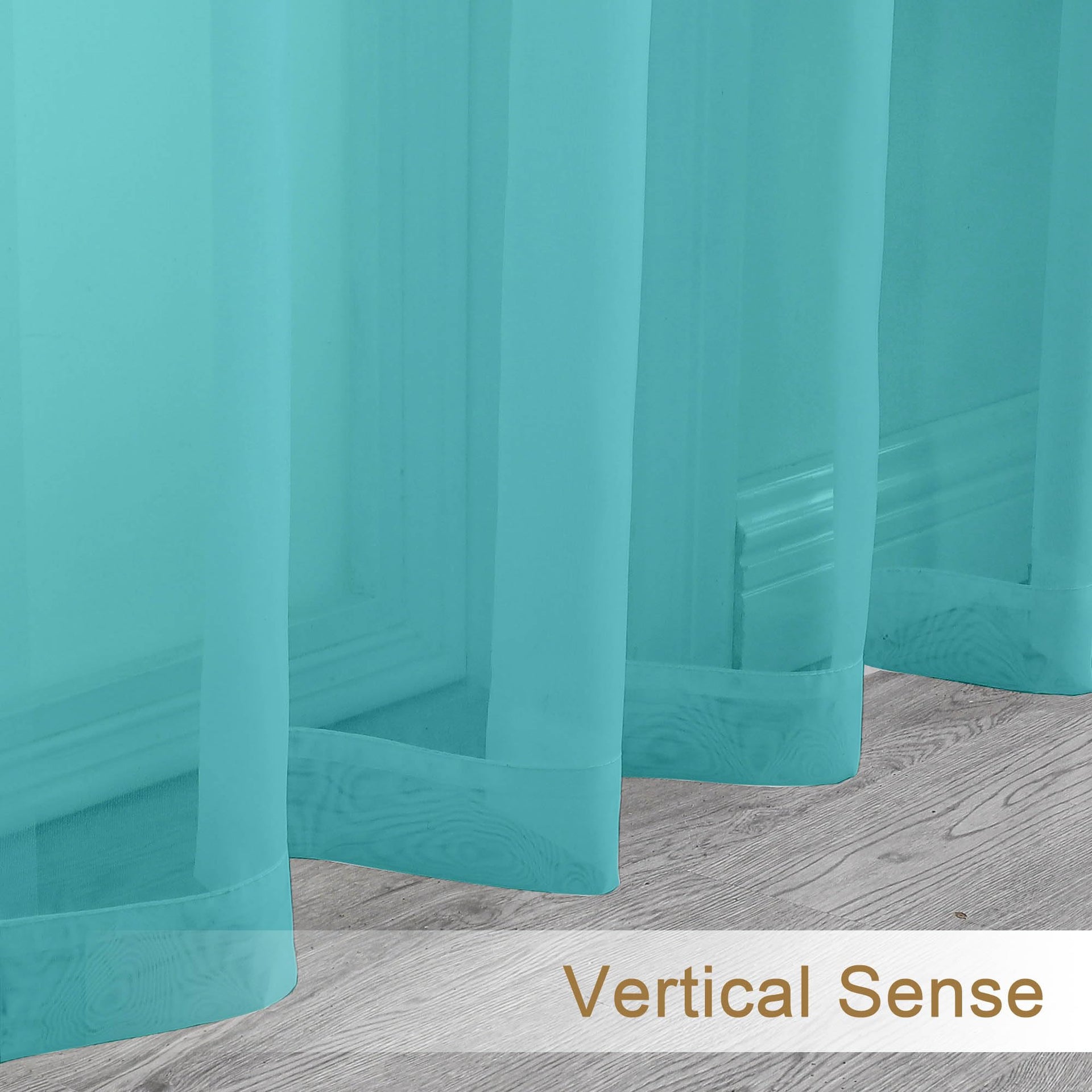Sheer Turquoise Tier Curtains 24 Inch Length (2 Count)