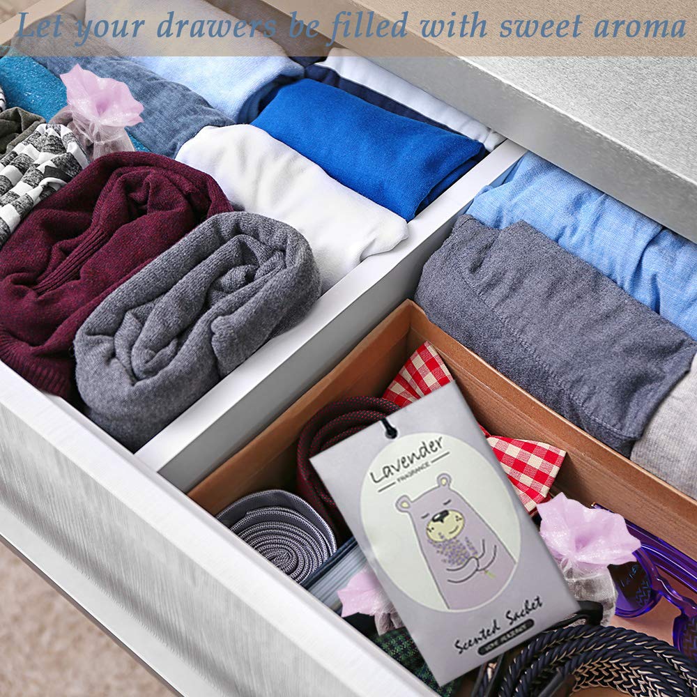14 Packs Lavender Scented Sachets Bag for Drawer and Closet Gift Box (14 Count)