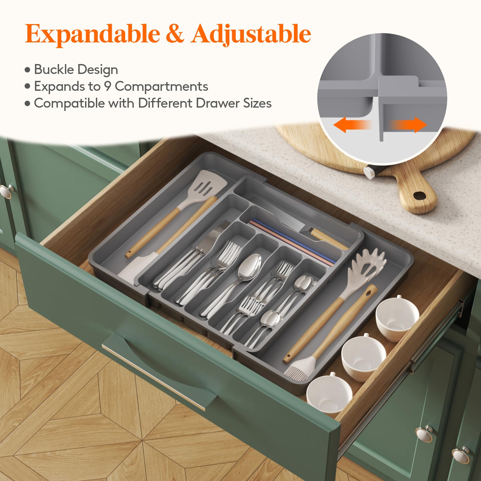 Utensil Organizer for Kitchen Drawer