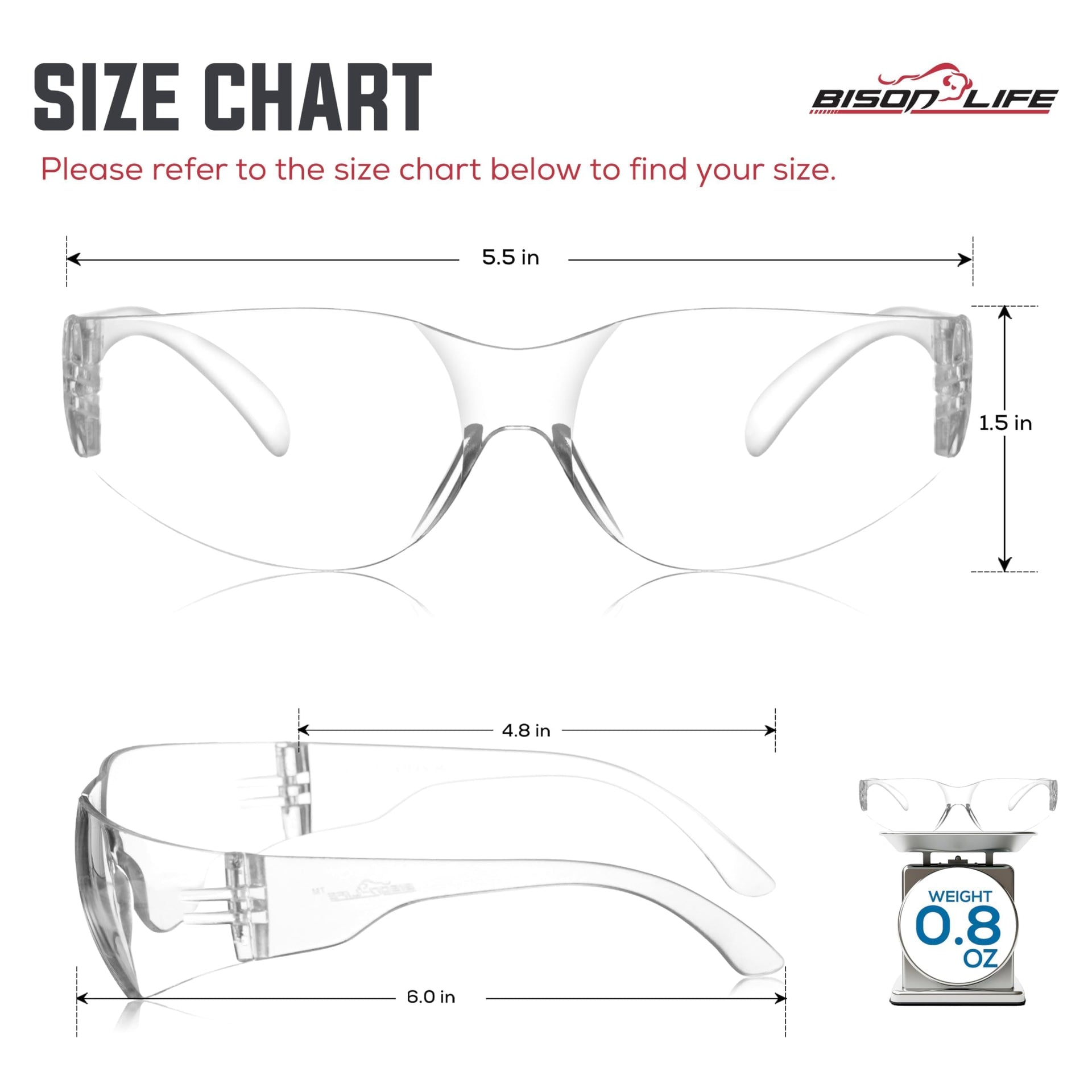 Clear Lens Pink Temple Safety Glasses Bulk 6 Pack (6 Count)