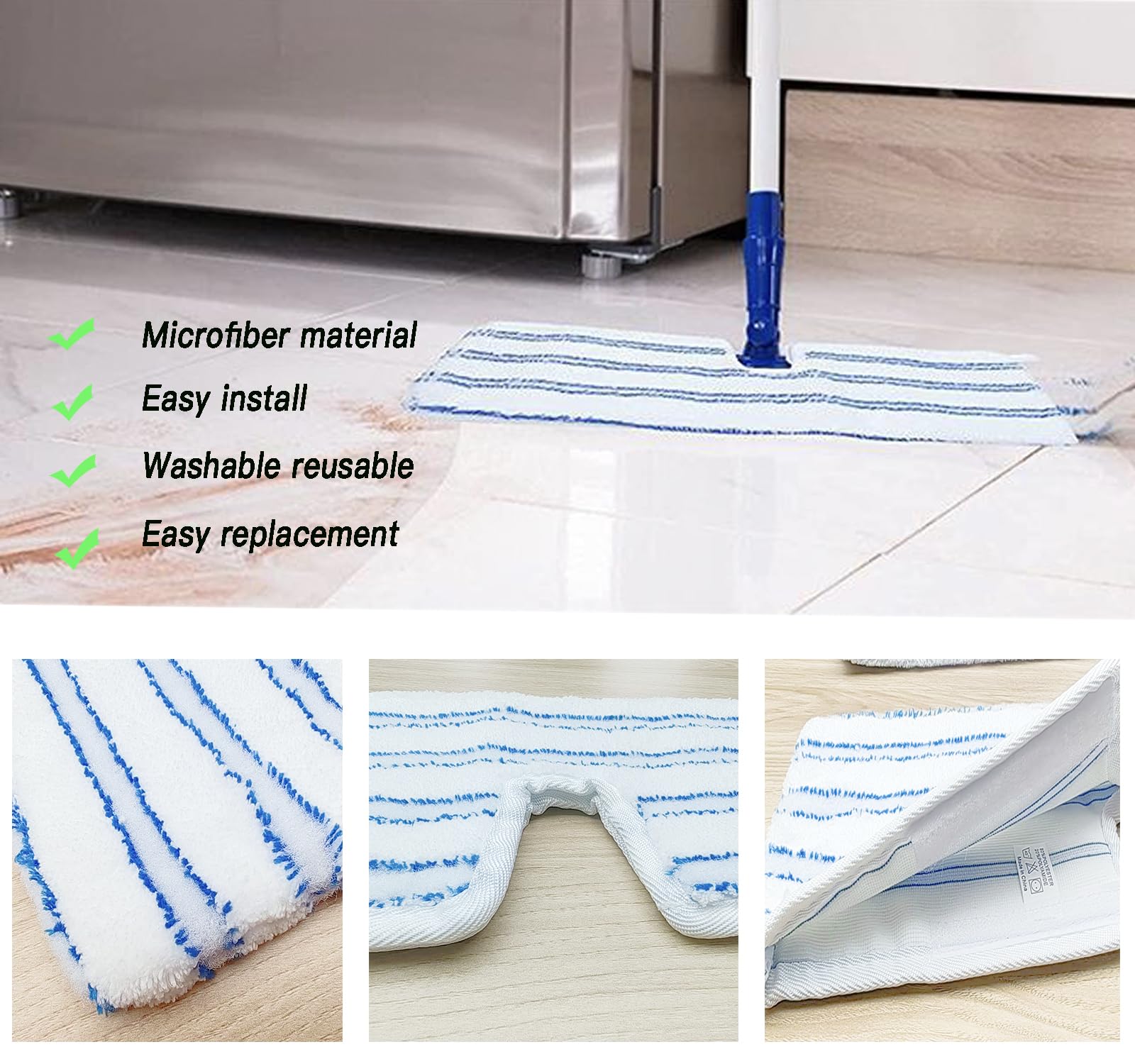 2 Pack Microfiber Mop Replacement Heads Compatible with O (2 Count) - ModHome Supplies