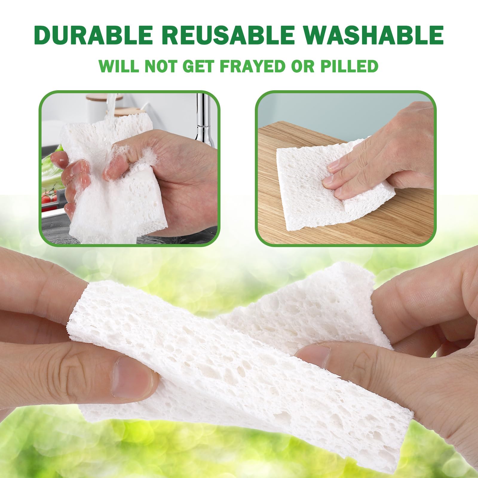12 Pack Dishwashing Sponges Natural Cellulose Sponges Plant Based Resilient and Reusable Soft Dish Sponges for Washing Dishes DIY Craft Sponge for Fun (12 Count)