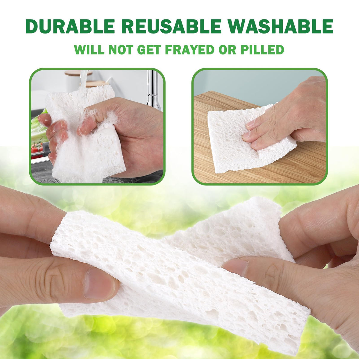 White Plant Based Sponges for Kithcen (24 Count)