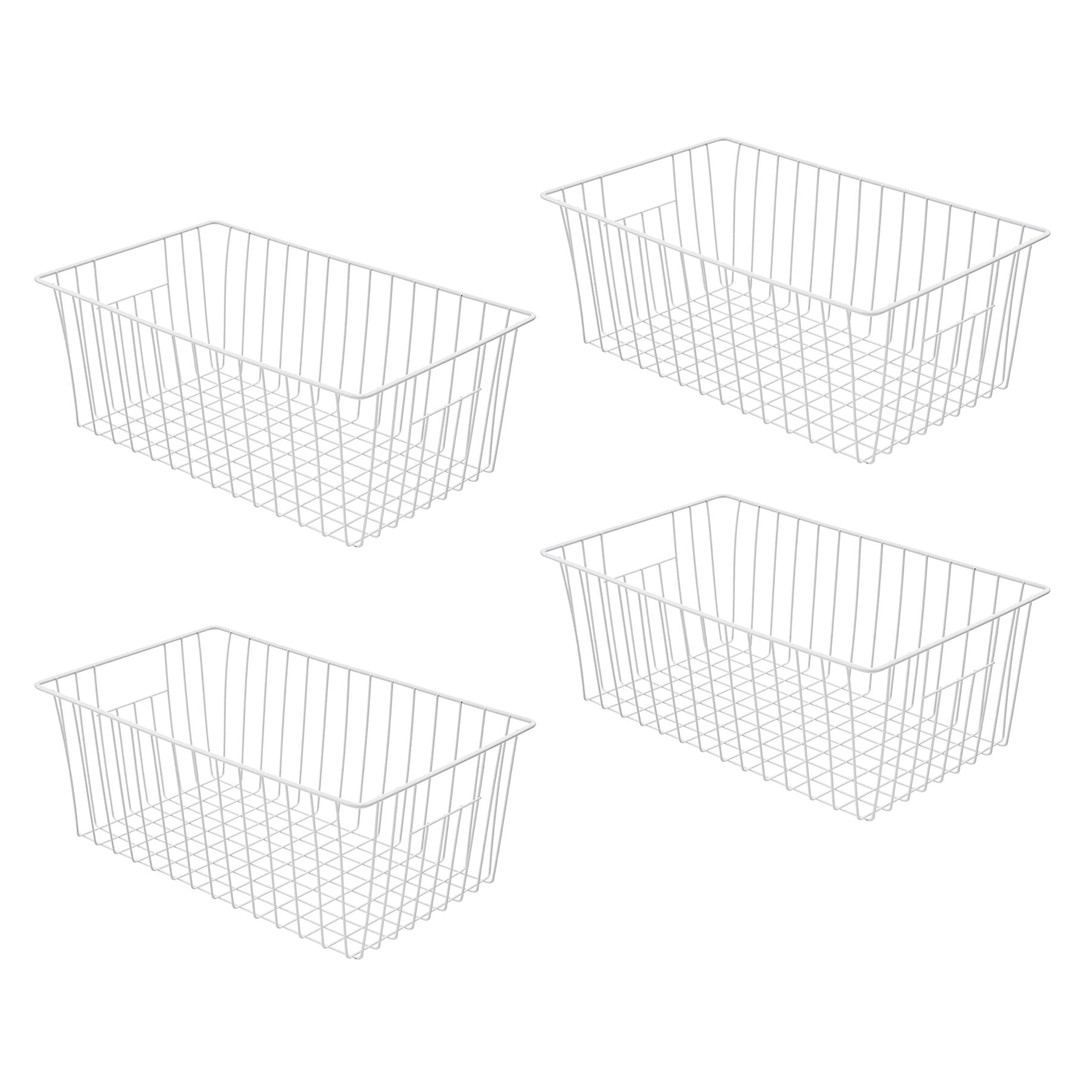 Large Wire Storage Baskets Freezer Organizer Baskets (4 Count)