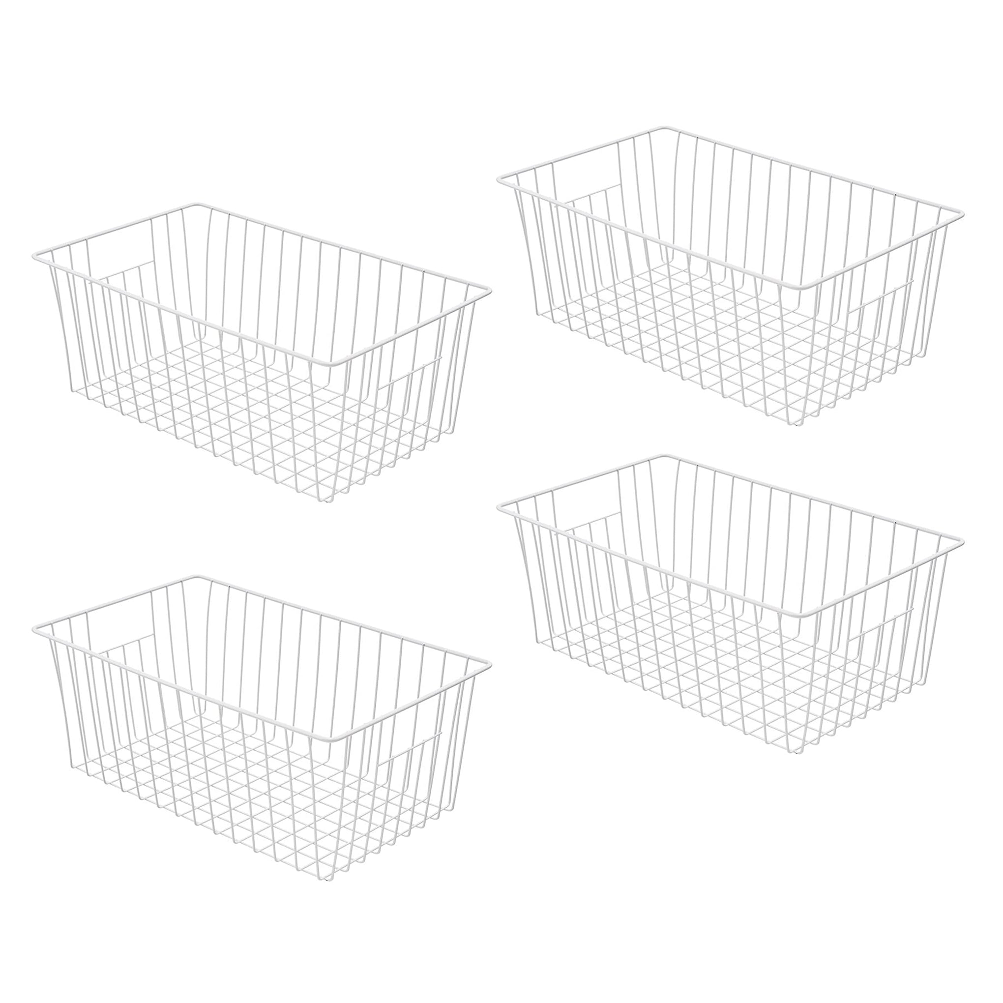 Large Wire Storage Baskets Freezer Organizer Baskets (4 Count)