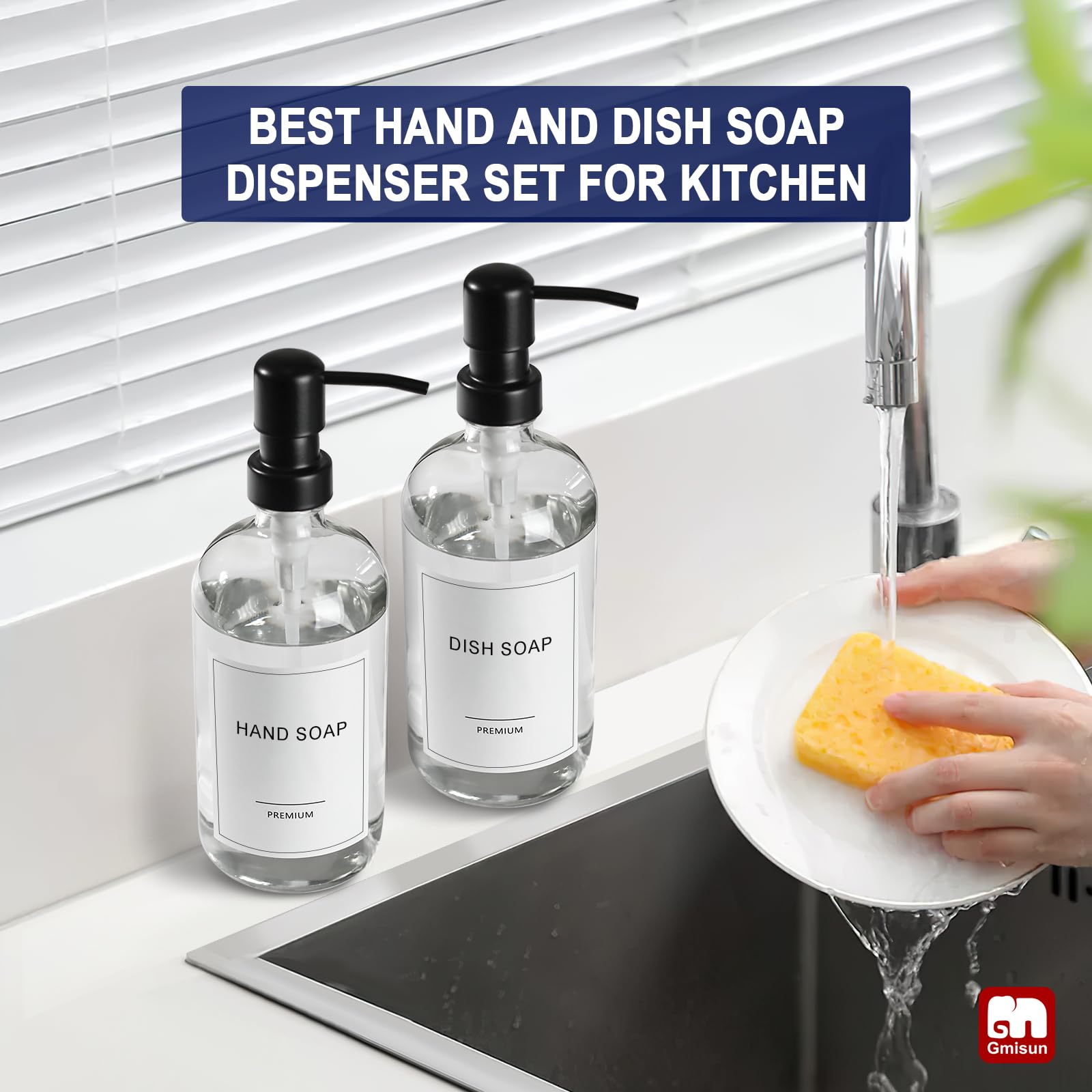 Glass Soap Dispenser with Pump (2 Count)