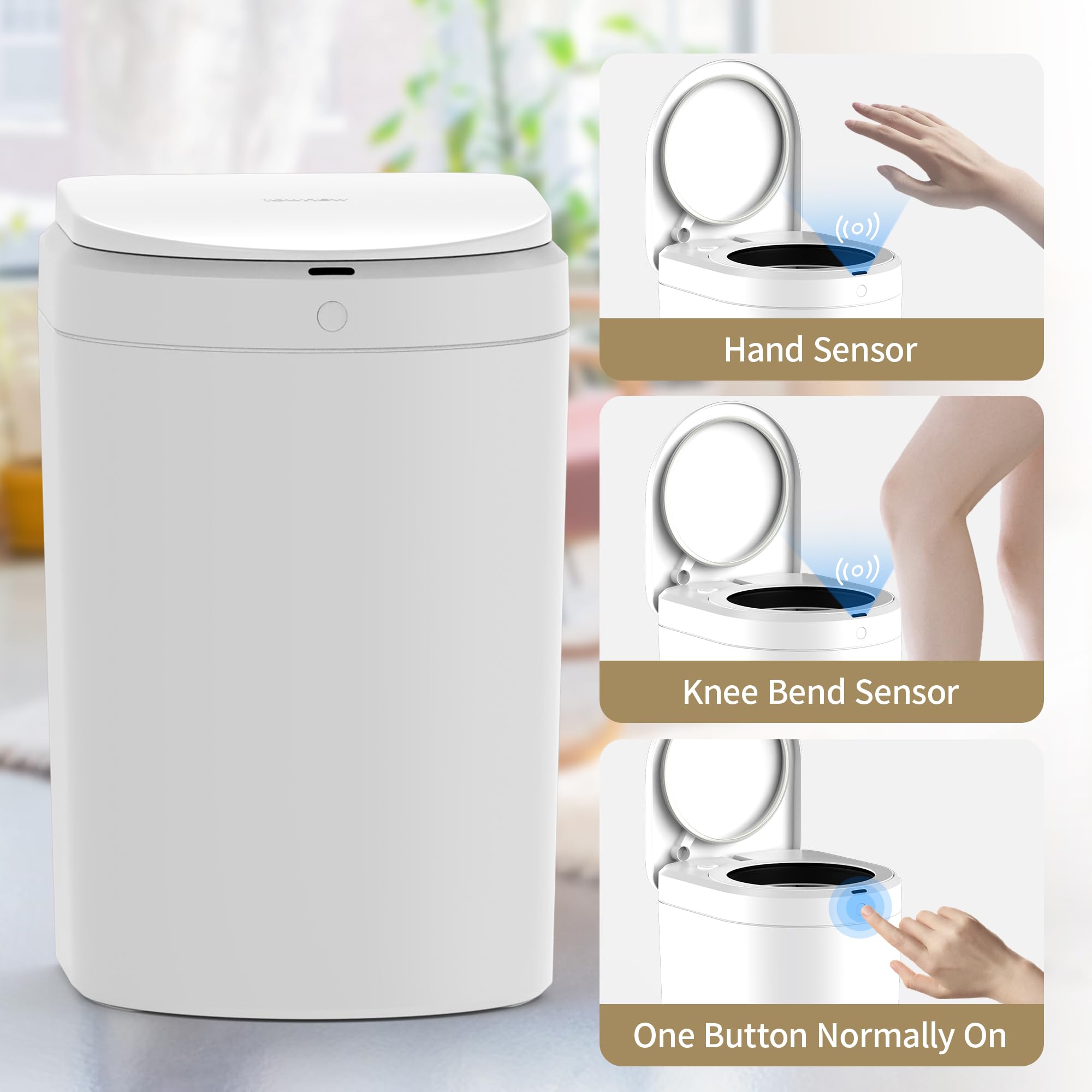 S2000 5.5 Gallons Smart Trash Can with Motion‑Sensor Lid