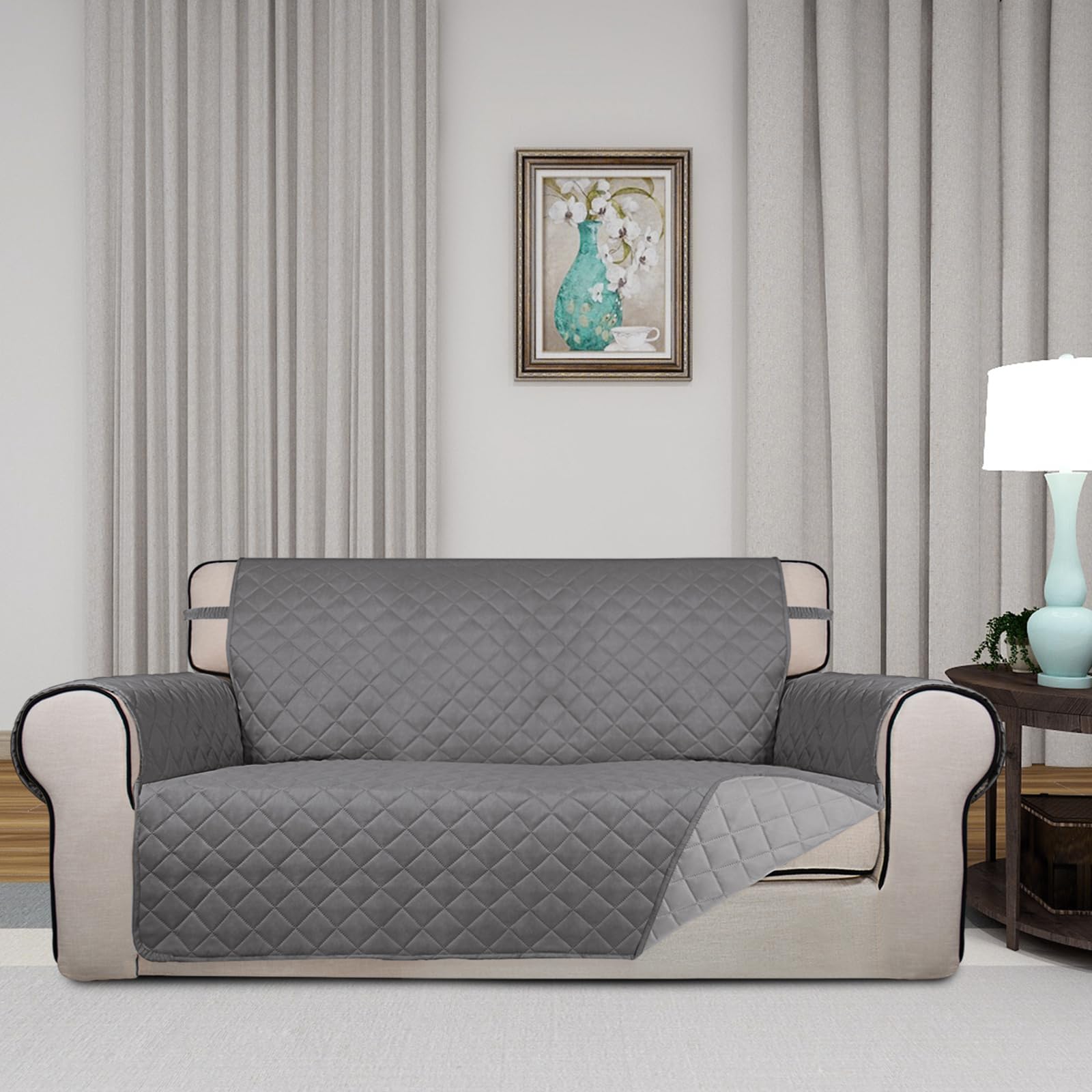 Reversible Quilted Couch Covers for Dogs Loveseat Sofa Cover 54"