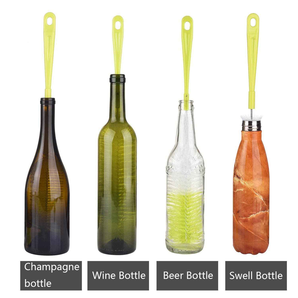 3 Pack Long Narrow Neck Bottle Cleaning Brush for Beer (3 Count)