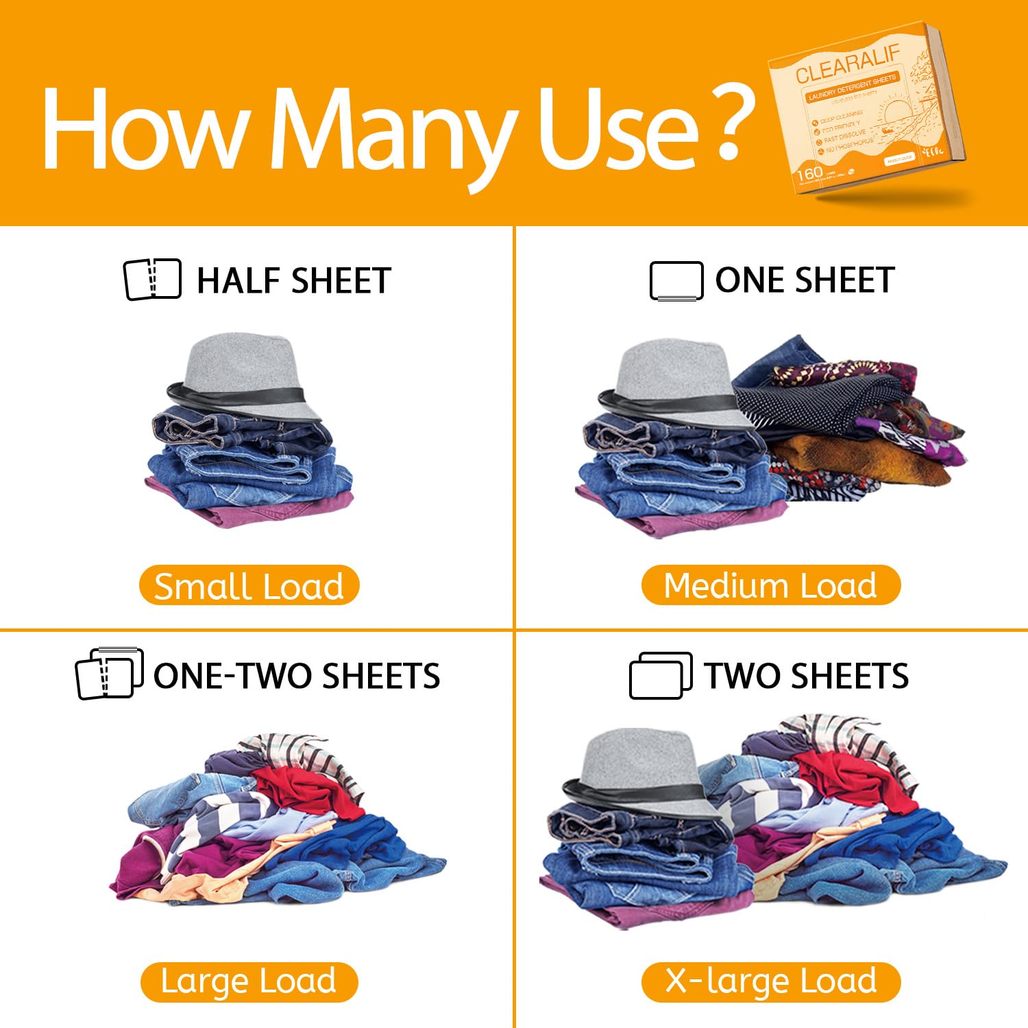 Laundry Detergent Sheets Up to 160 Loads (160 Count)