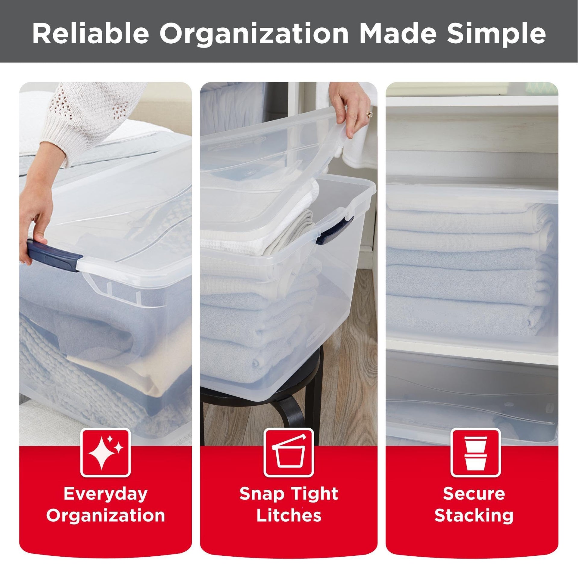 Cleverstore 95 Qt Clear Storage Bins with Lids (4 Count)