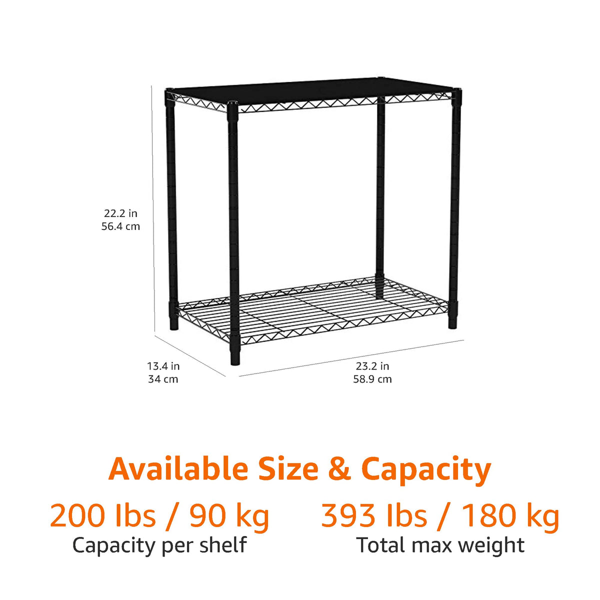 2 Shelf Stackable Storage