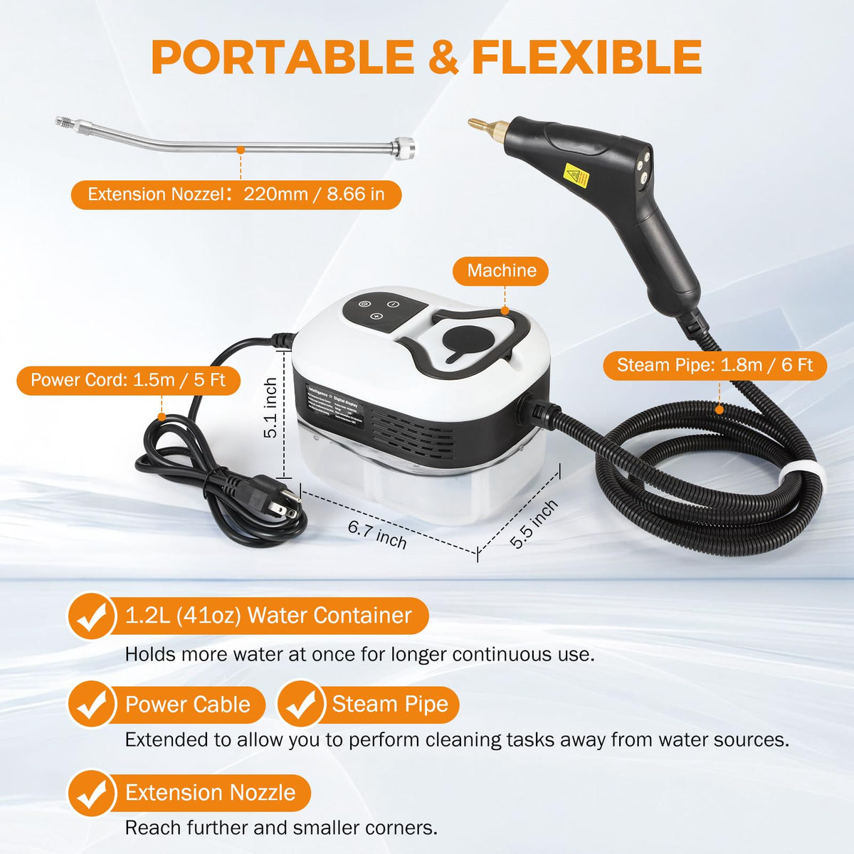 1.2L Car Steam Cleaner