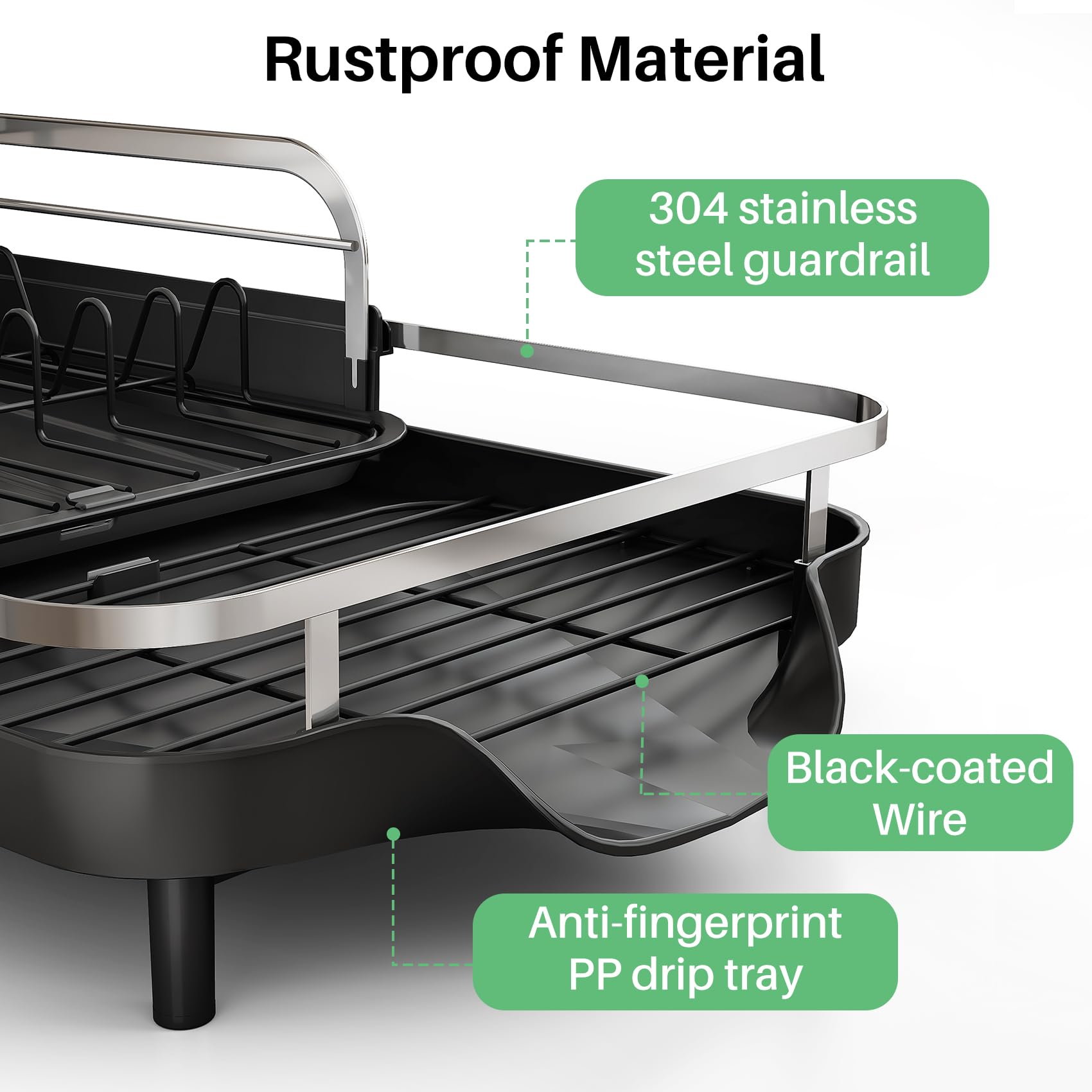 Expandable Dish Drying Rack for Small Kitchen Counter
