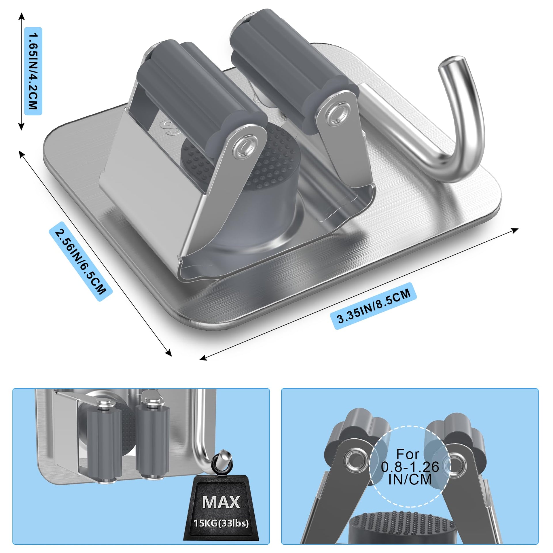 2 Pack Broom Holder Wall Mount (2 Count)