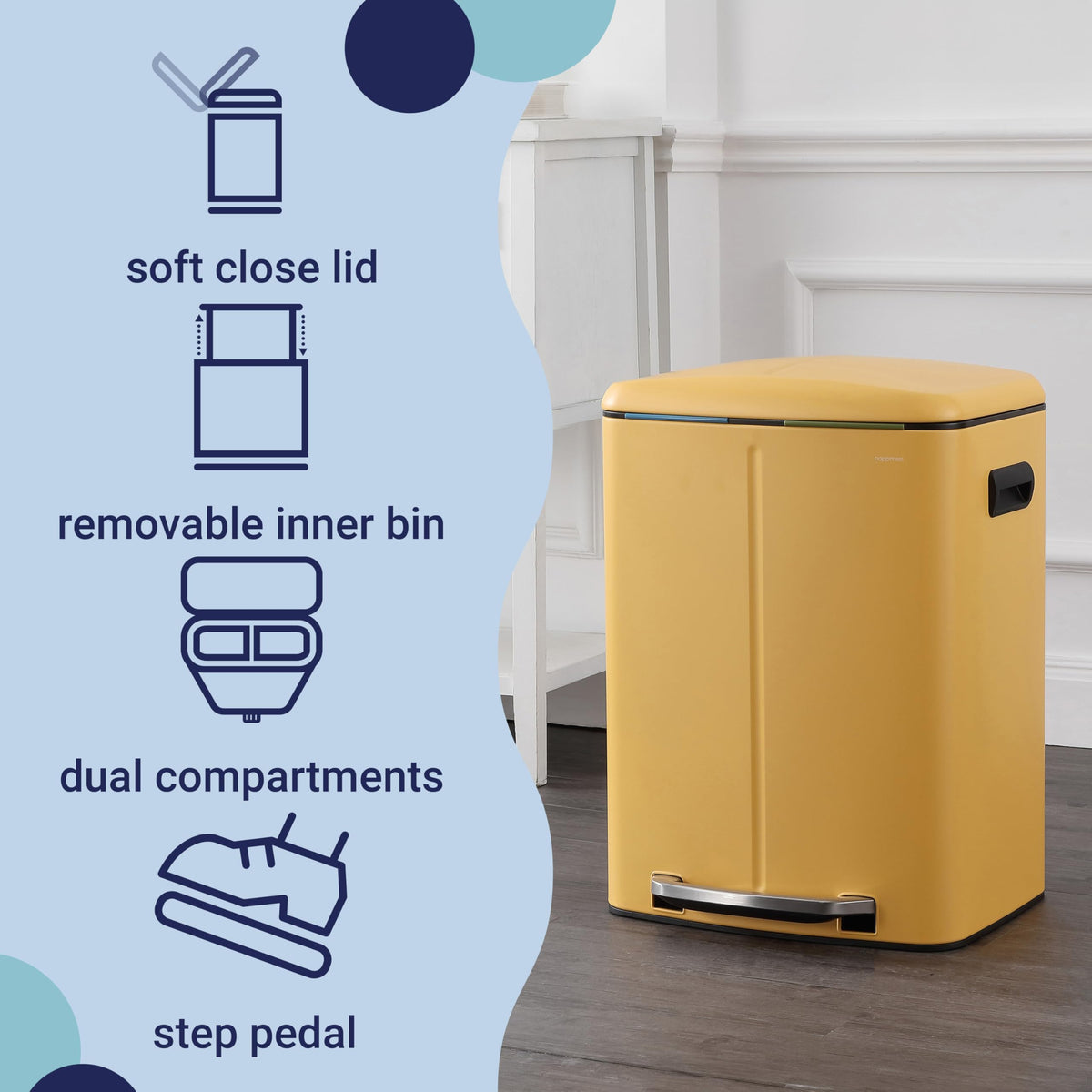 Marco 10.6 Gal Double Bucket Step Trash Can