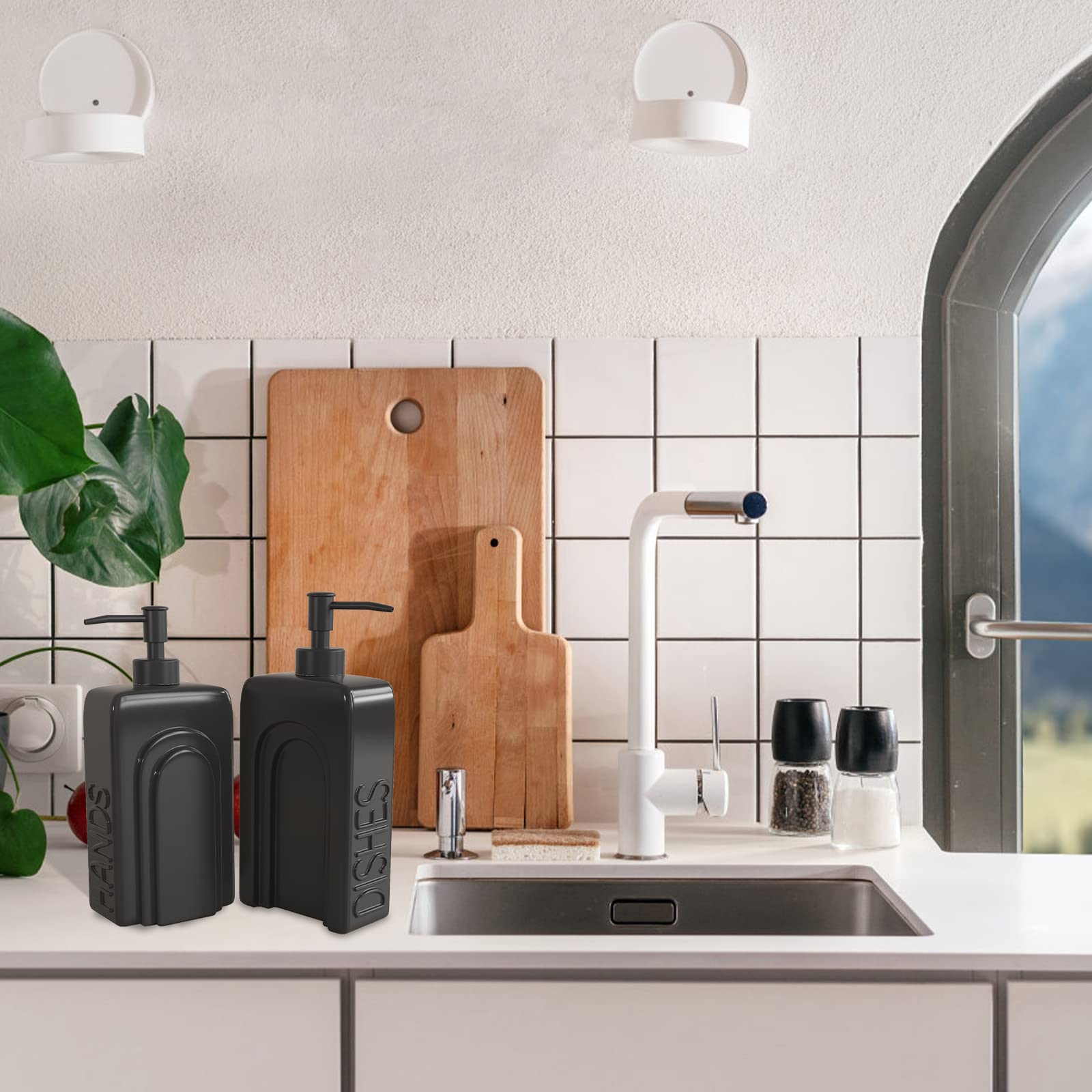 Soap Dispenser Set with Stainless Steel Pump (2 Count)