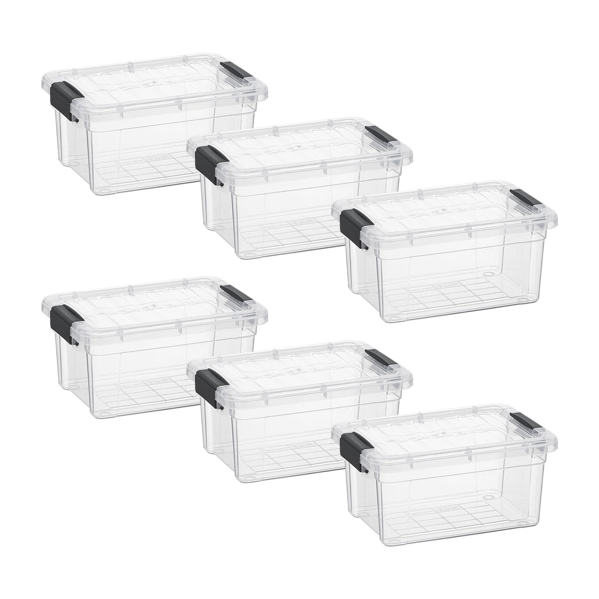 1.85 Quart Clear Plastic Storage Boxes with Lids (6 Count)