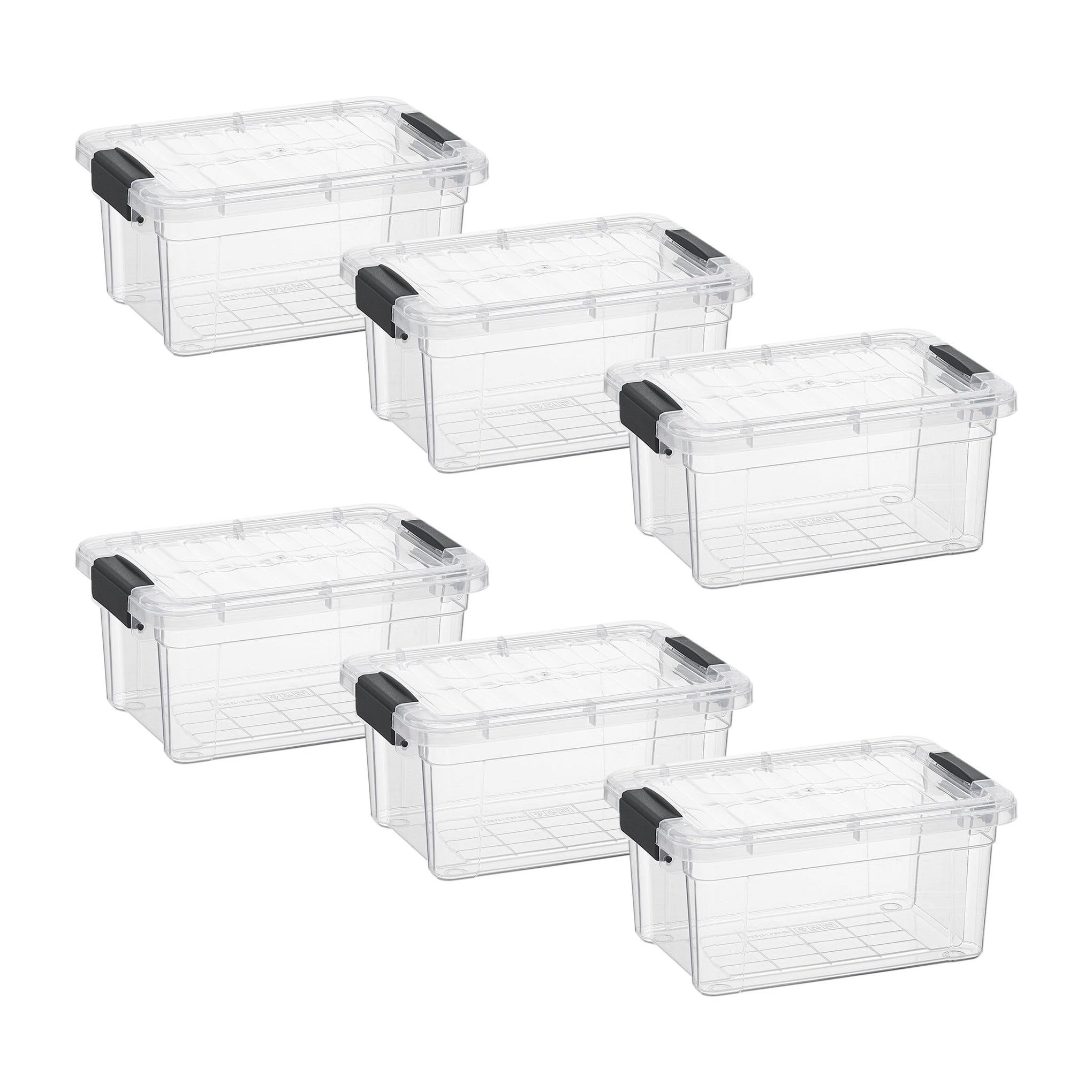 1.85 Quart Clear Plastic Storage Boxes with Lids (6 Count)