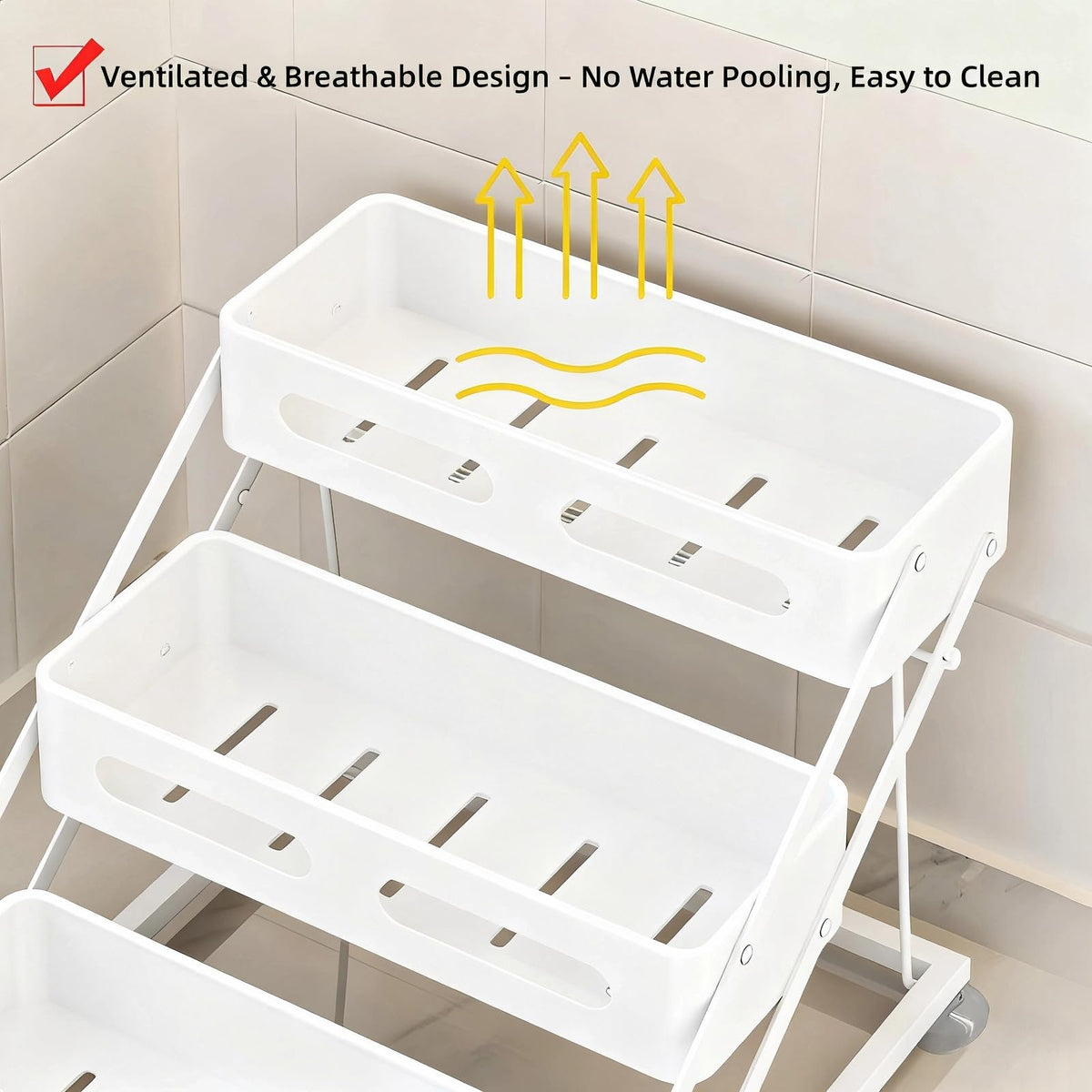 Spice Rack 3 Tier Foldable Seasoning Organizer Jars Storage Holder Step Shelf for Cabinet Kitchen Countertop Pantry Coffee Bar White