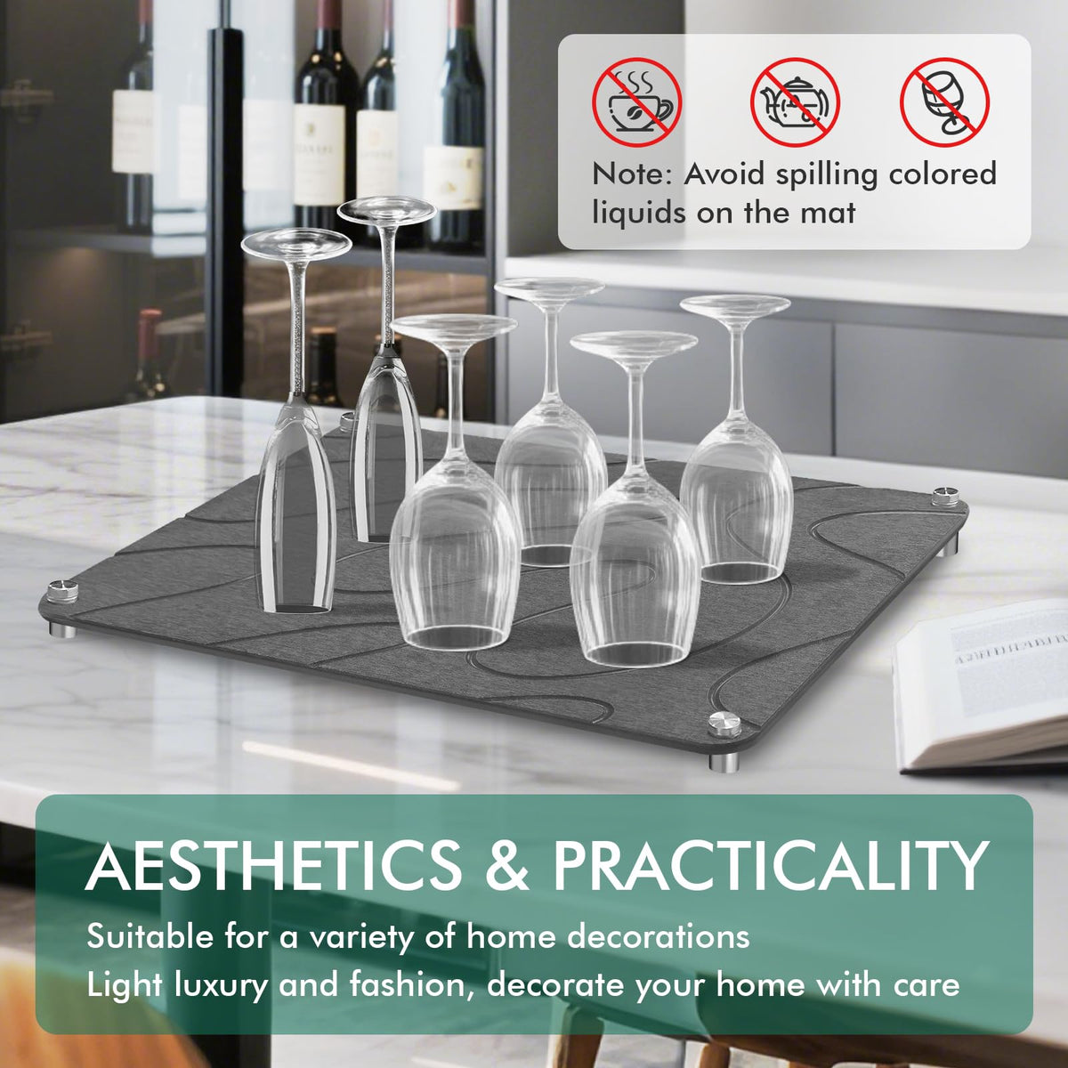 Stone Drying Mat For Kitchen Counter Superb Absorbent Diatomaceous Earth Mats with Non