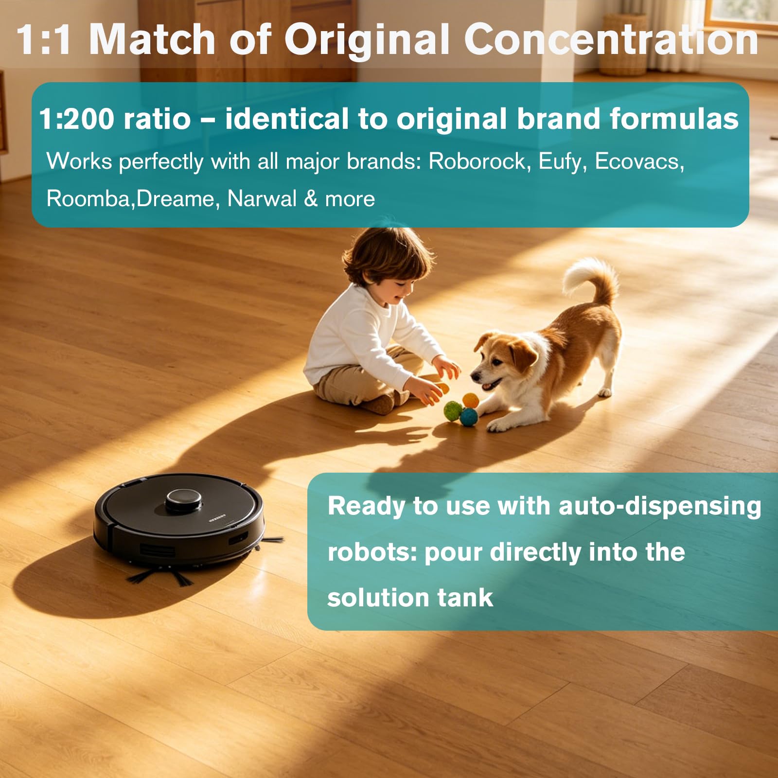 200X Concentrated Floor Cleaning Solution for All Robot Vacuum and Mop (29.76 Fl Oz)
