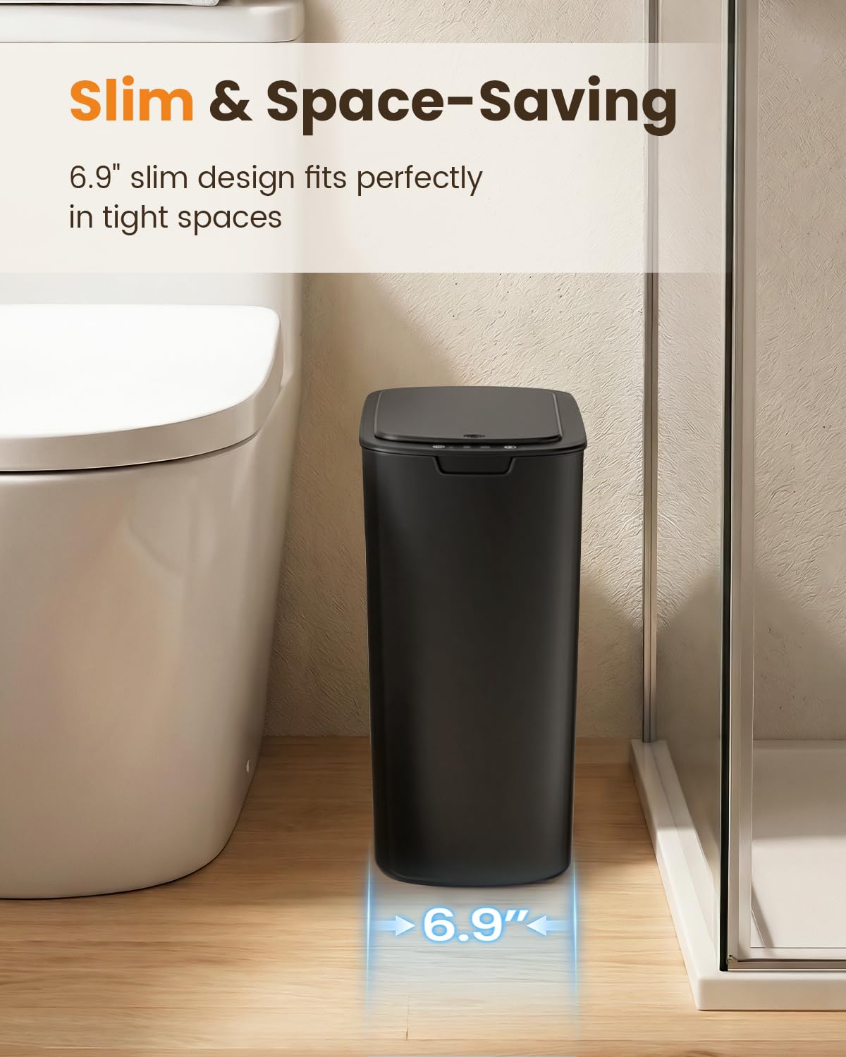 5 Gallon Automatic Bathroom Trash Can with Lid