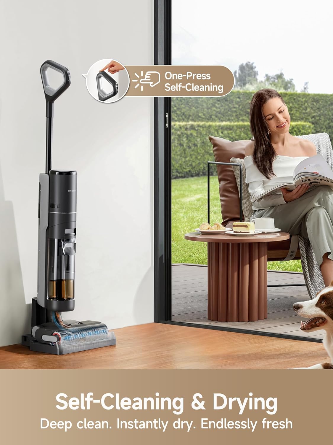 DREAME H12 PRO Vacuum Mop, Wet Dry Vacuum Cleaner for Hard Floor, Vacuum and Mop at The Same Time for Wet & Dry Messes, Auto Self-Cleaning, Edge to Edge Cleaning with Hot Air Drying - ModHome Supplies