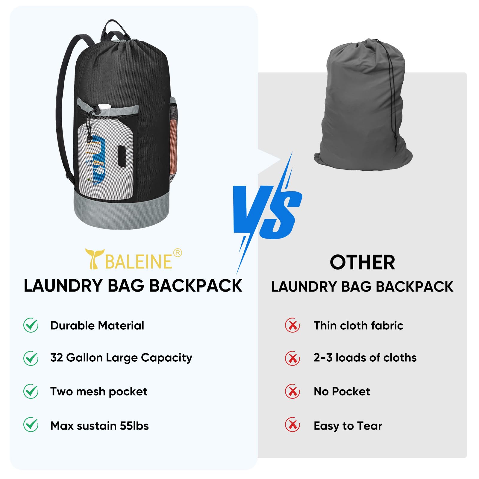 120L Laundry Bag Backpack