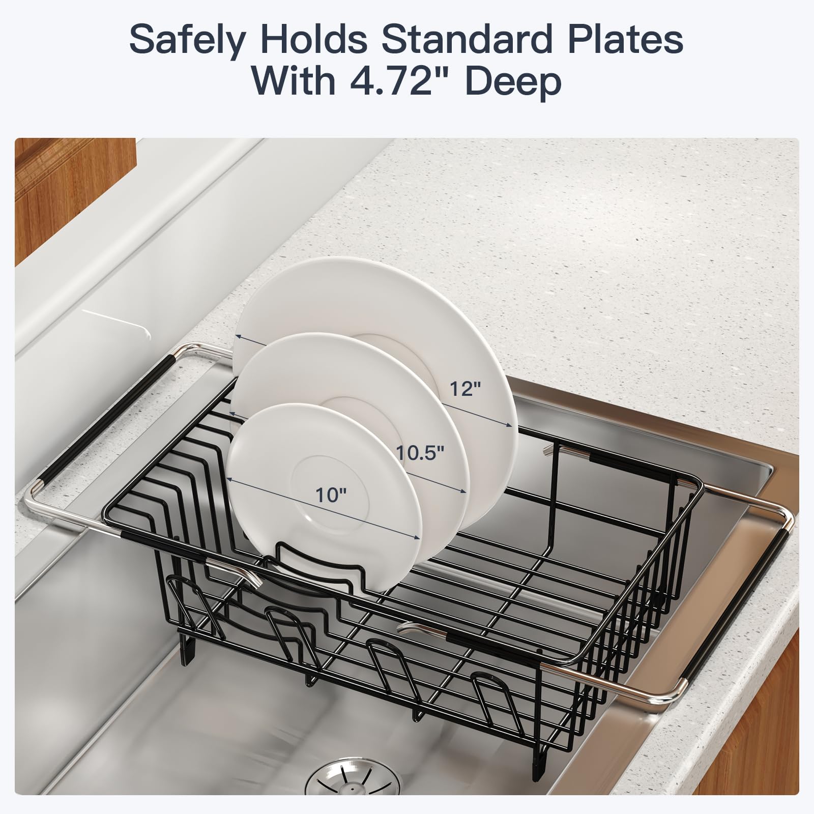 Dish Drying Rack Over The Sink with Utensil Holder