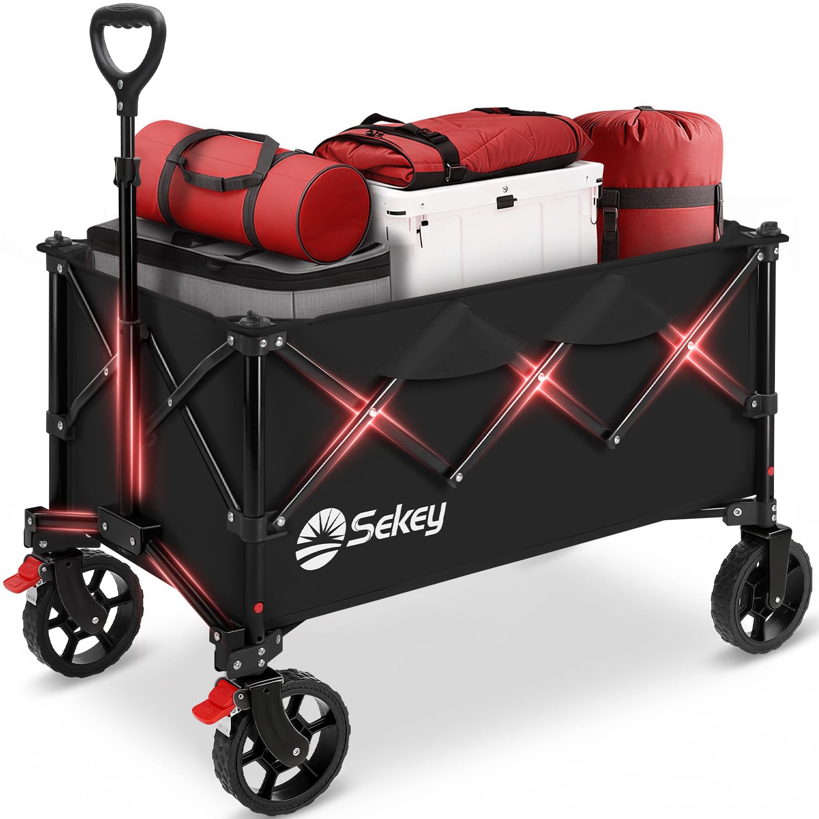 Collapsible Foldable Wagon with 300lbs Weight Capacity