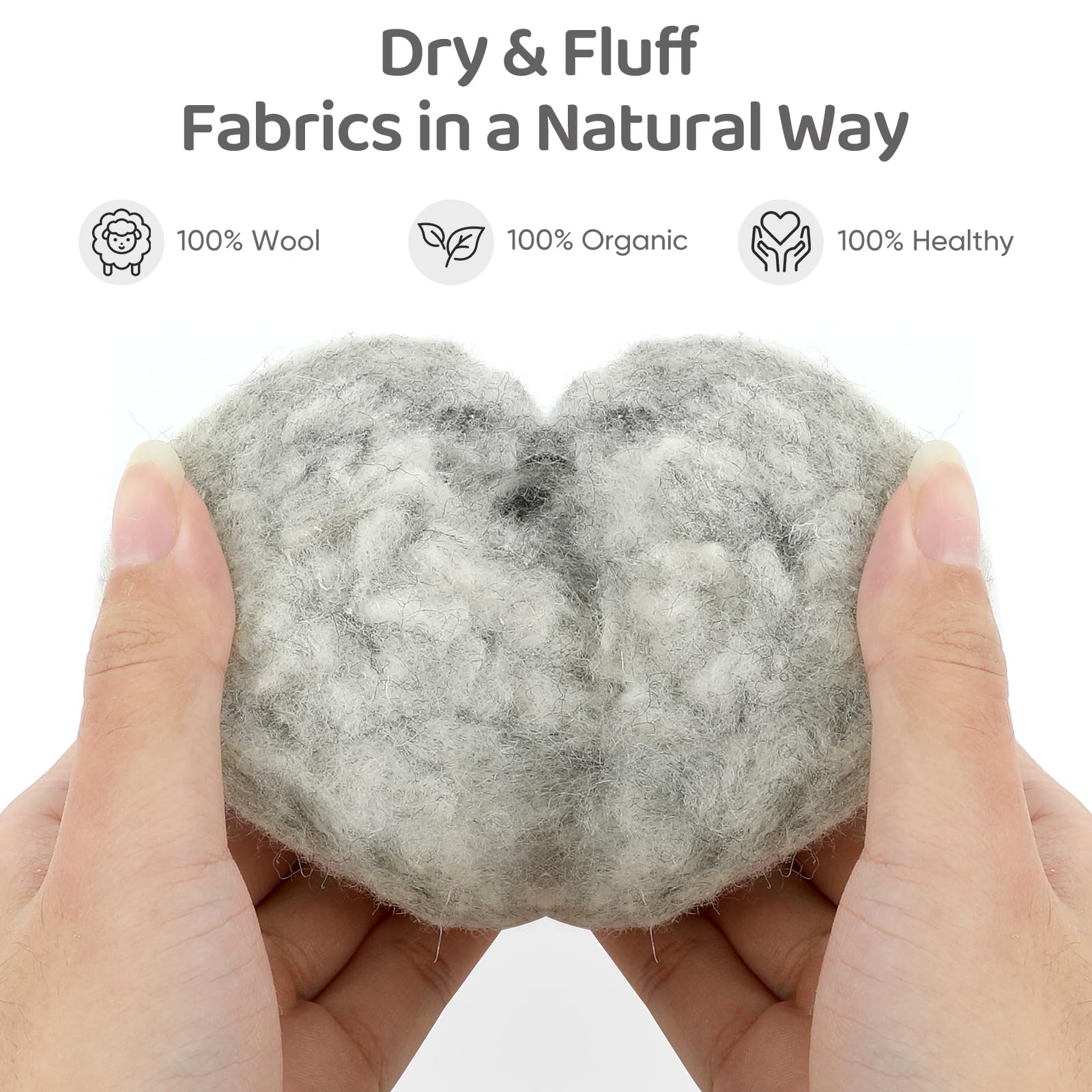 Wool Dryer Balls 6 Pack (6 Count)