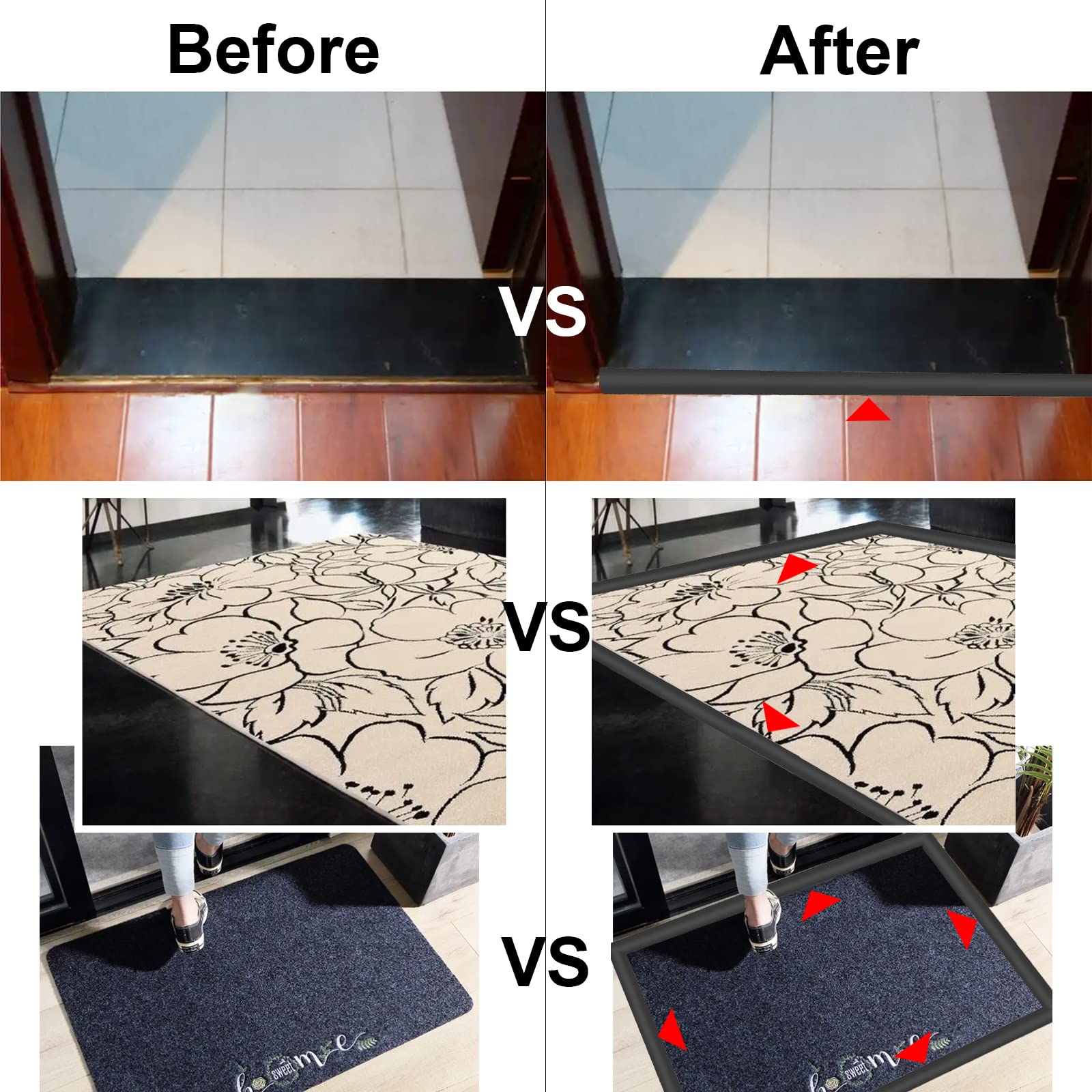 Floor Door Flat Transition Strip & Self Adhesive Floor Vinyl Floor Edge Trim Laminate Floor Gap Covering Joining Strip