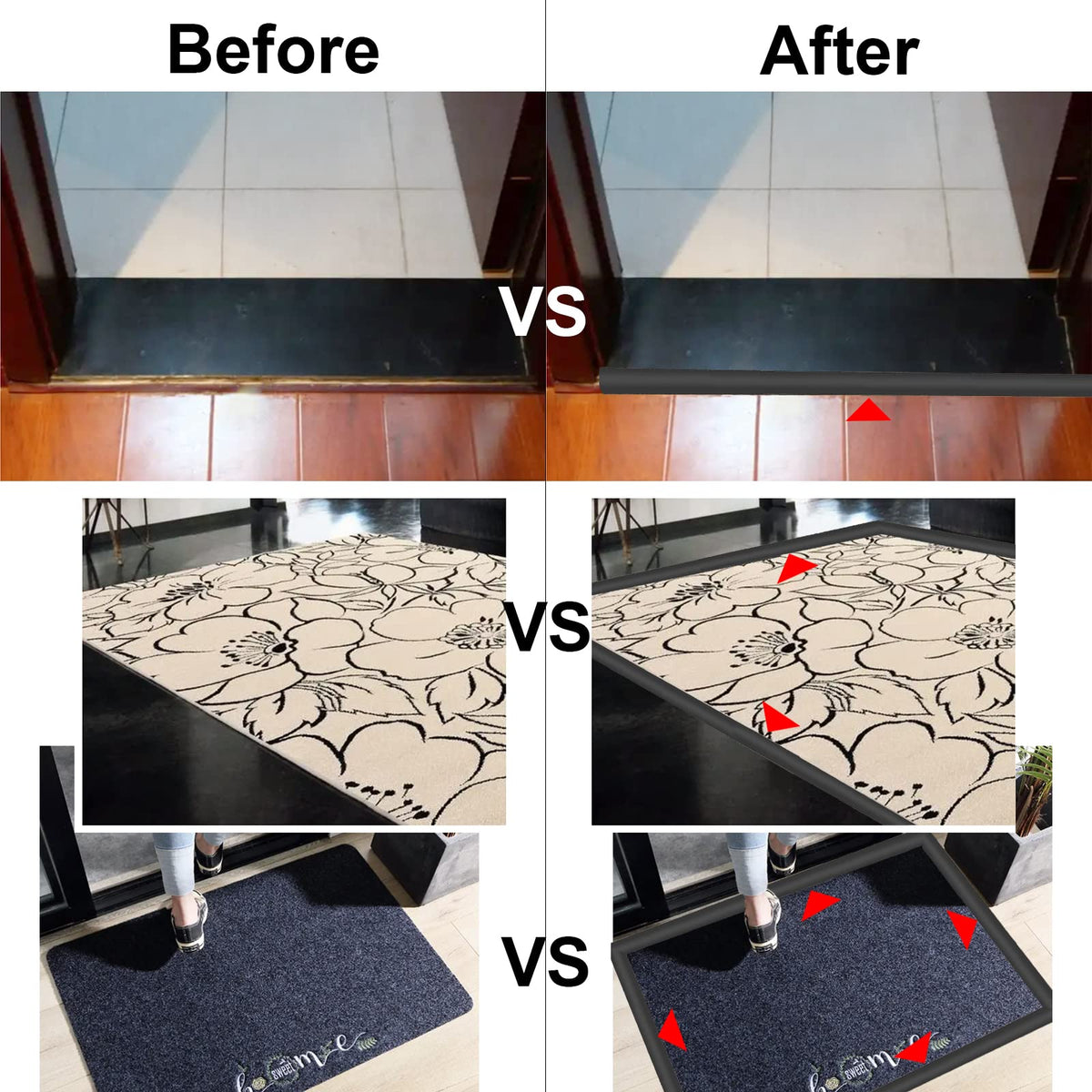 Floor Door Flat Transition Strip & Self Adhesive Floor Vinyl Floor Edge Trim Laminate Floor Gap Covering Joining Strip (236 Foot)