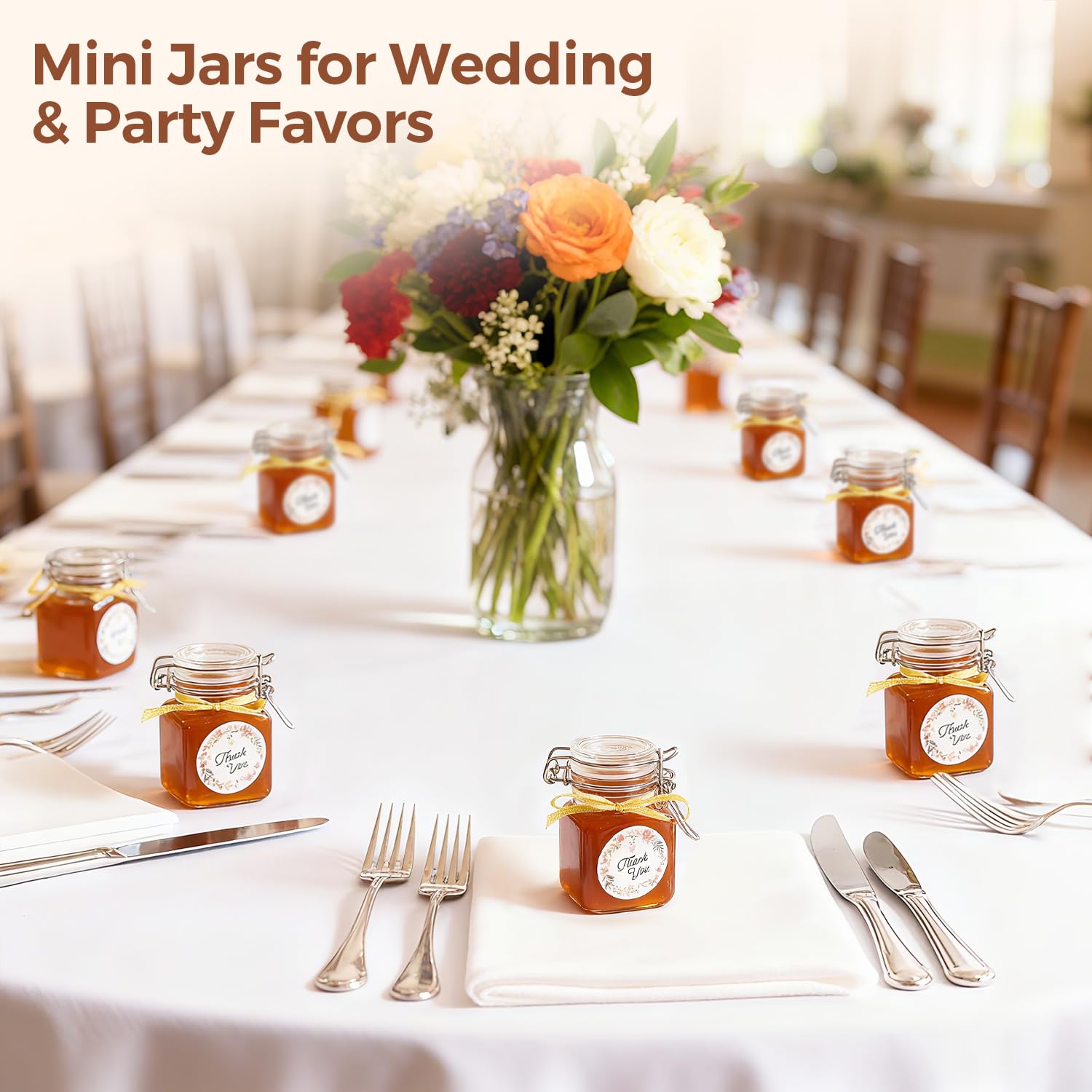 Square Small Glass Spice Jars with Airtight Lids 4 oz 6 Pack Pantry (6 Count)