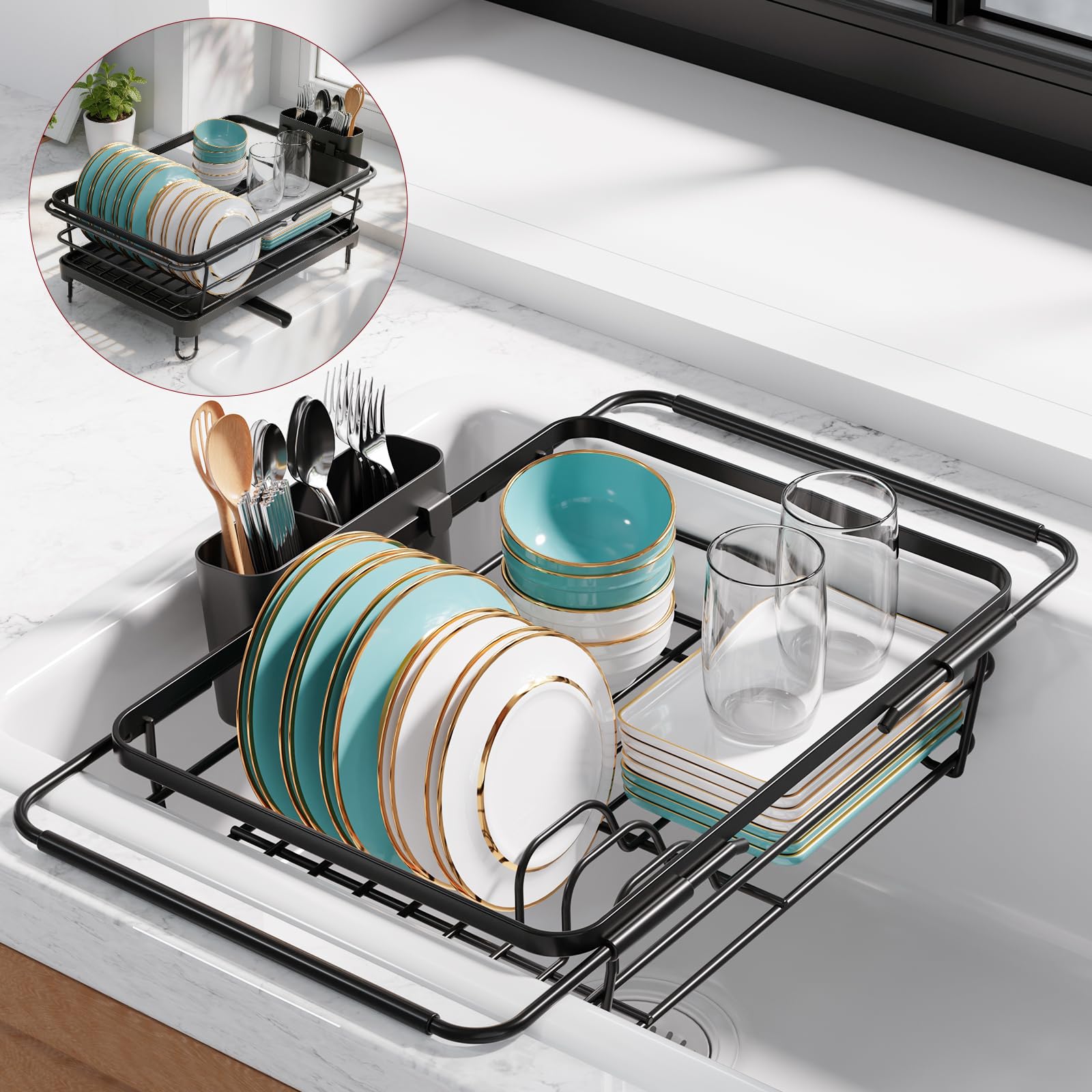 Dish Drying Rack in Sink