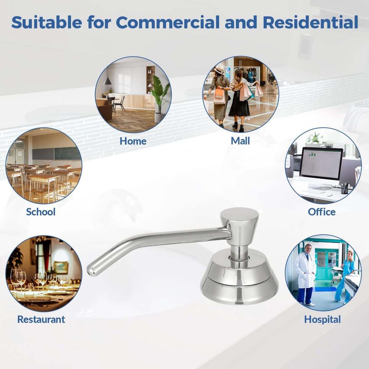 Heavy Duty Brass Countertop Liquid Soap Dispenser