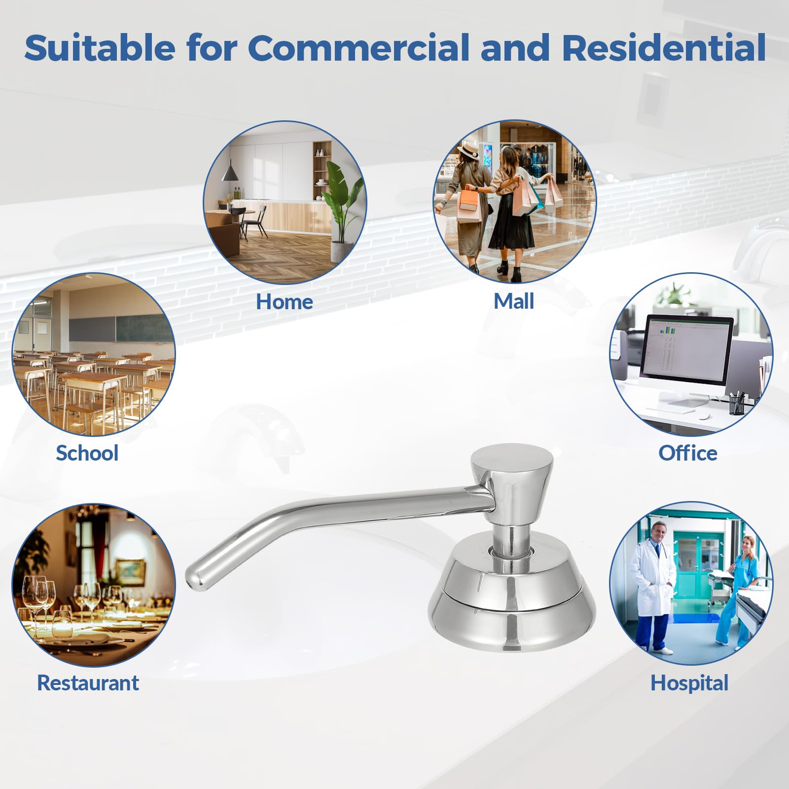 Heavy Duty Brass Countertop Liquid Soap Dispenser