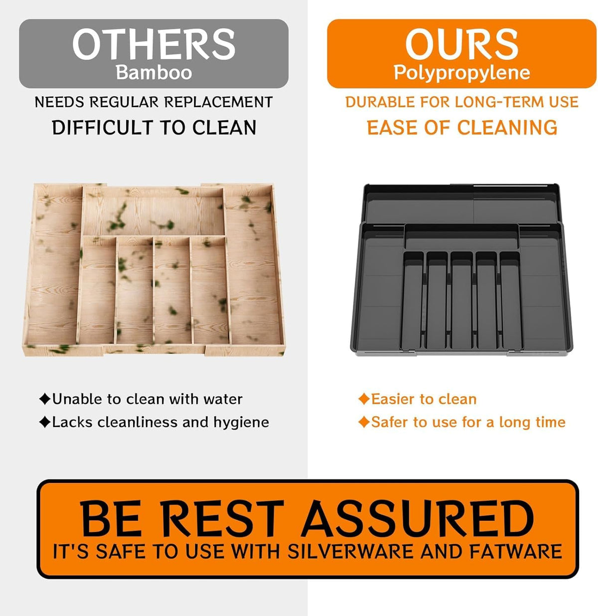 BPA Free Expandable Utensil Drawer Organizer